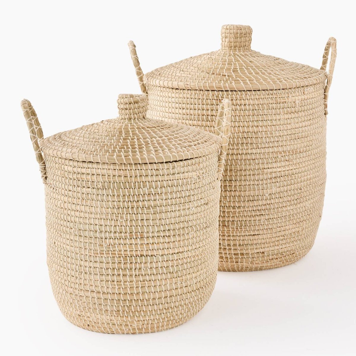 Panier coffre à jouets, D42xH58cm, jonc de mer off white, MONOPRIX MAISON