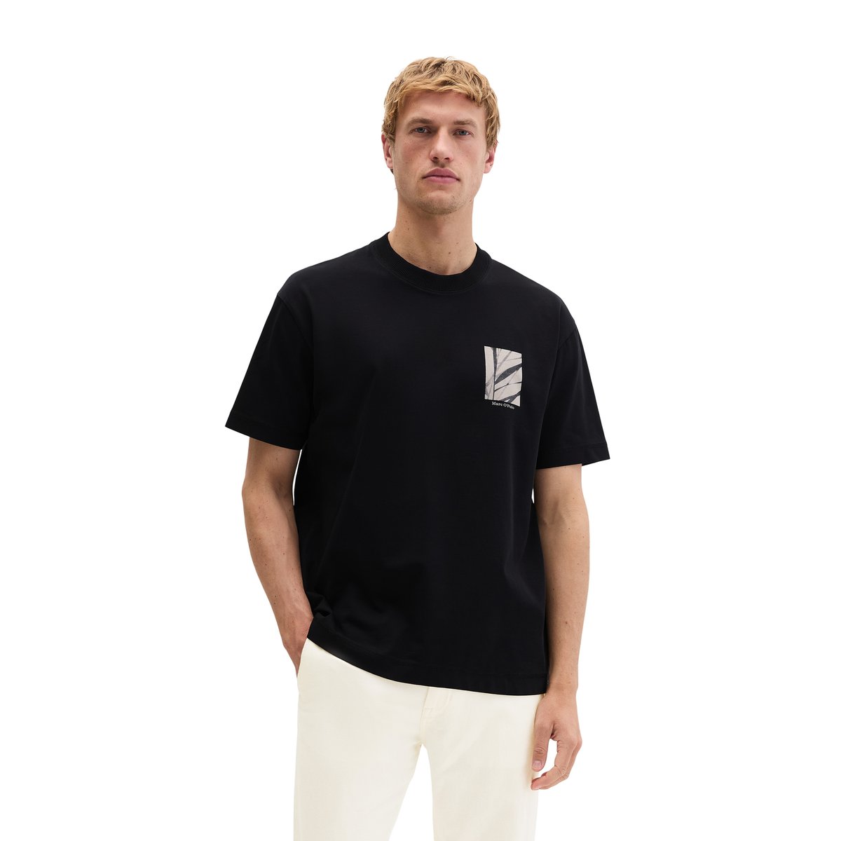 T-shirt relaxed avec imprimé saisonnier au dos noir, MARC O'POLO