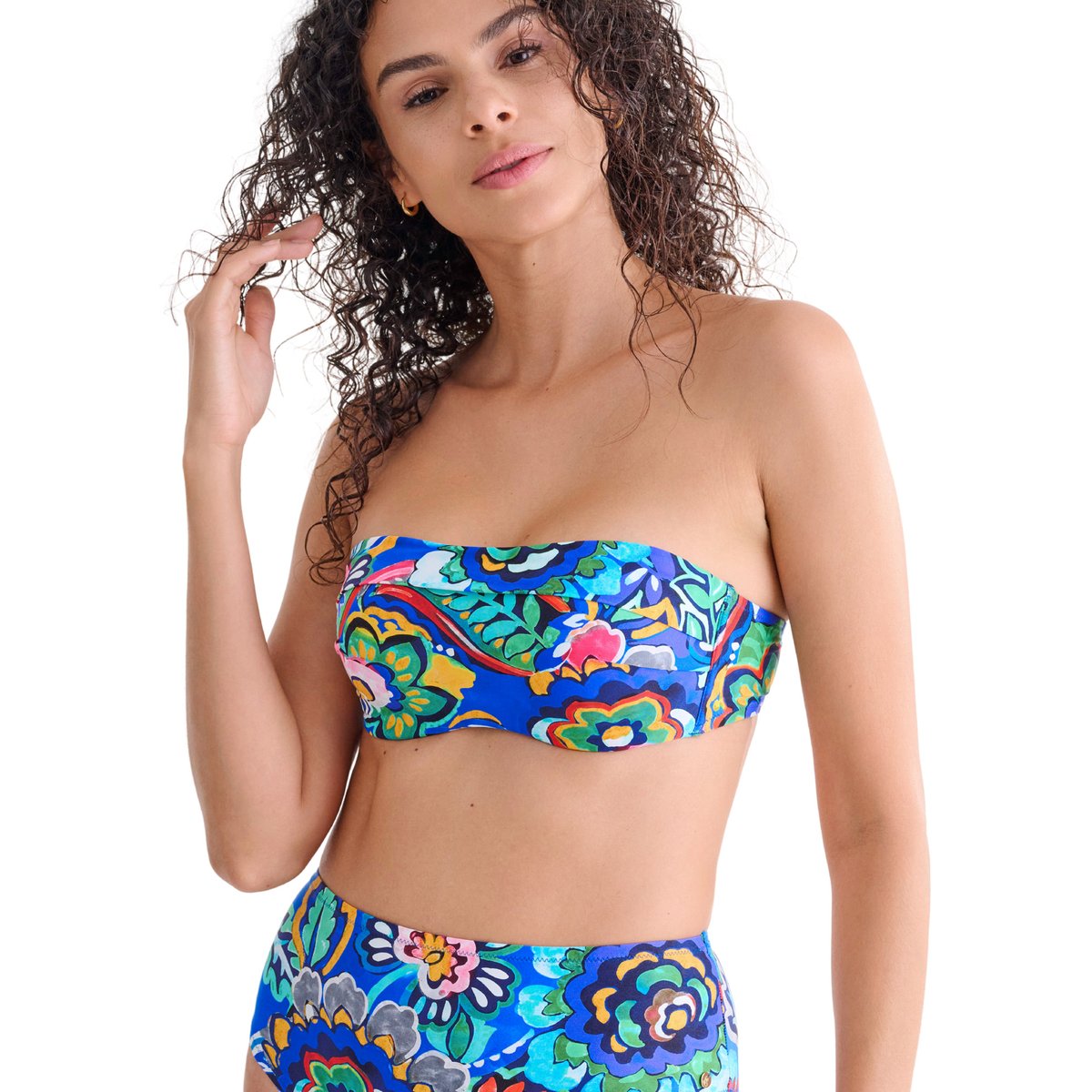 Haut maillot de bain bandeau préformé MEXICO bleu, LISCA