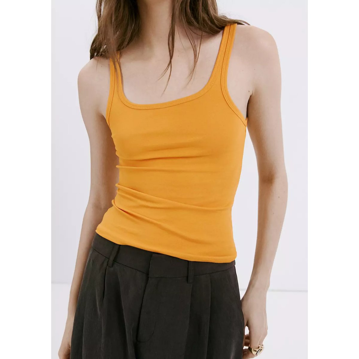 Top ajusté à bretelles mandarine, MANGO