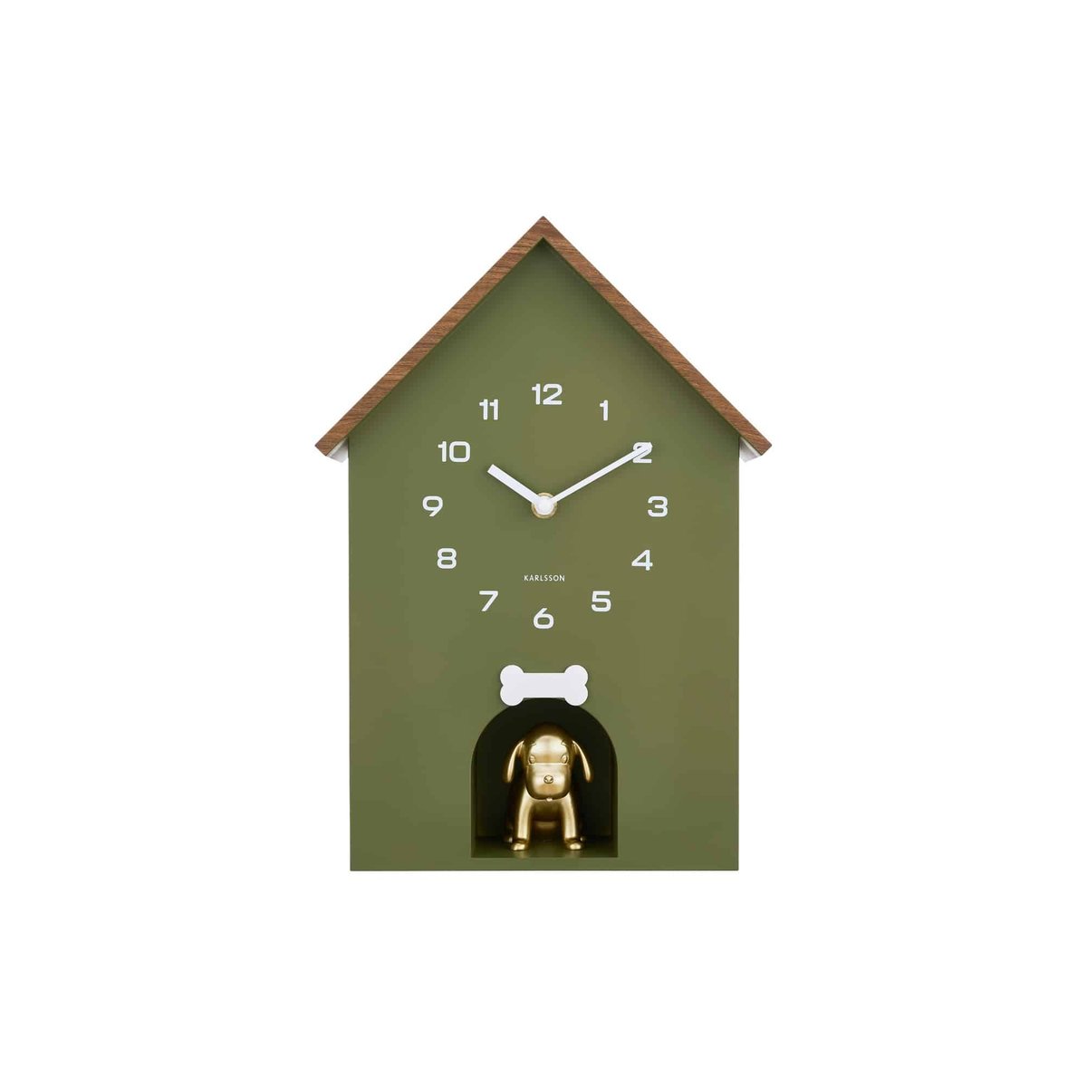 Horloge Murale Plastique DOG HOUSE vert, KARLSSON