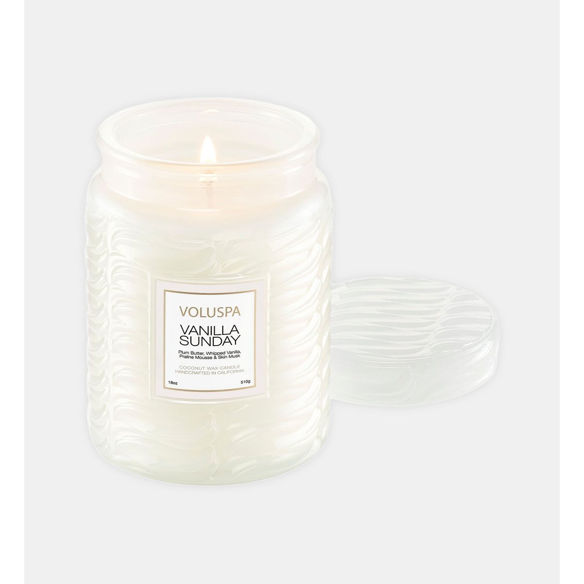 Vanilla sunday - bougie parfumée - grand modèle blanc, VOLUSPA