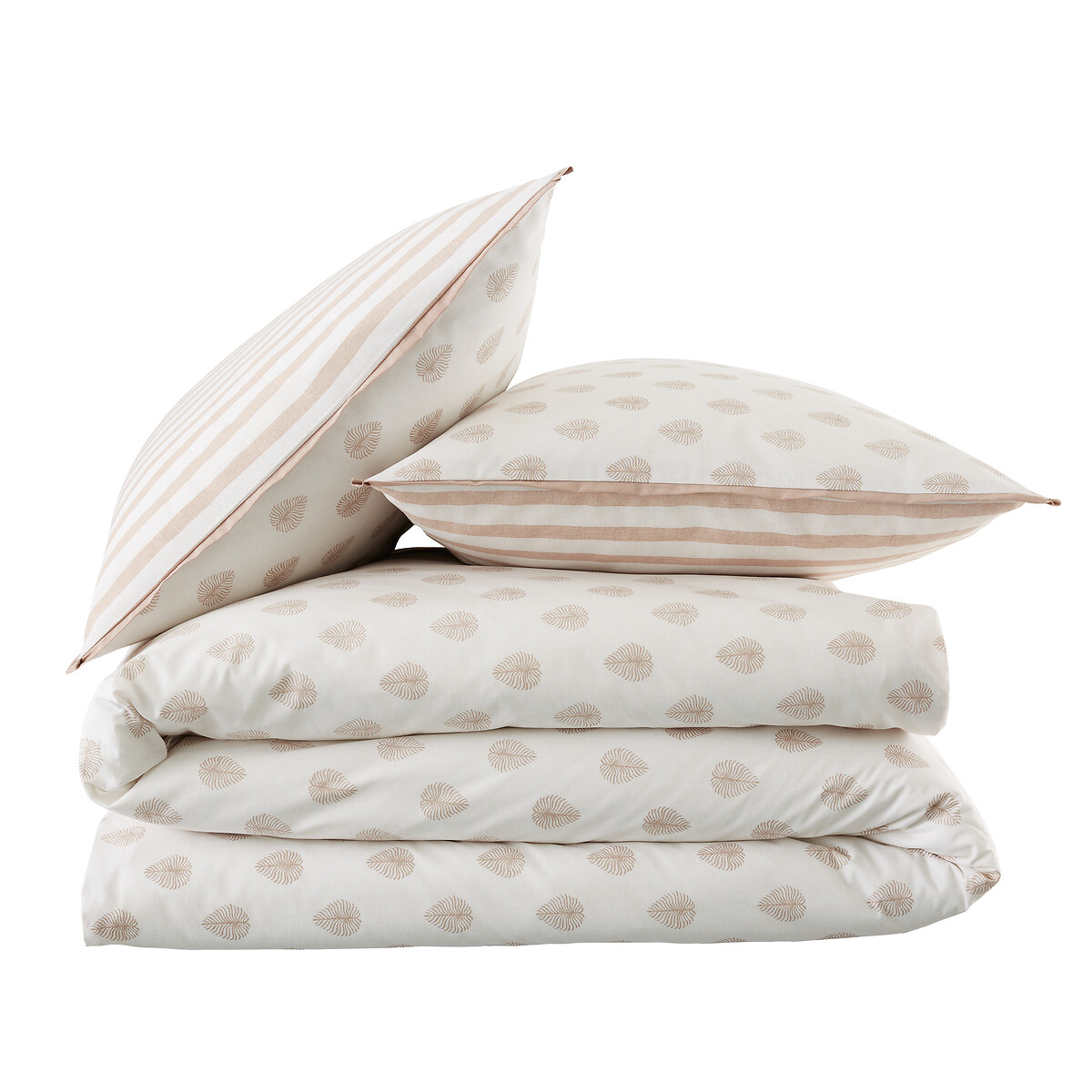 Jaipur Leaves Cotton Reversible Duvet Cover Set natural, EMILY BOND