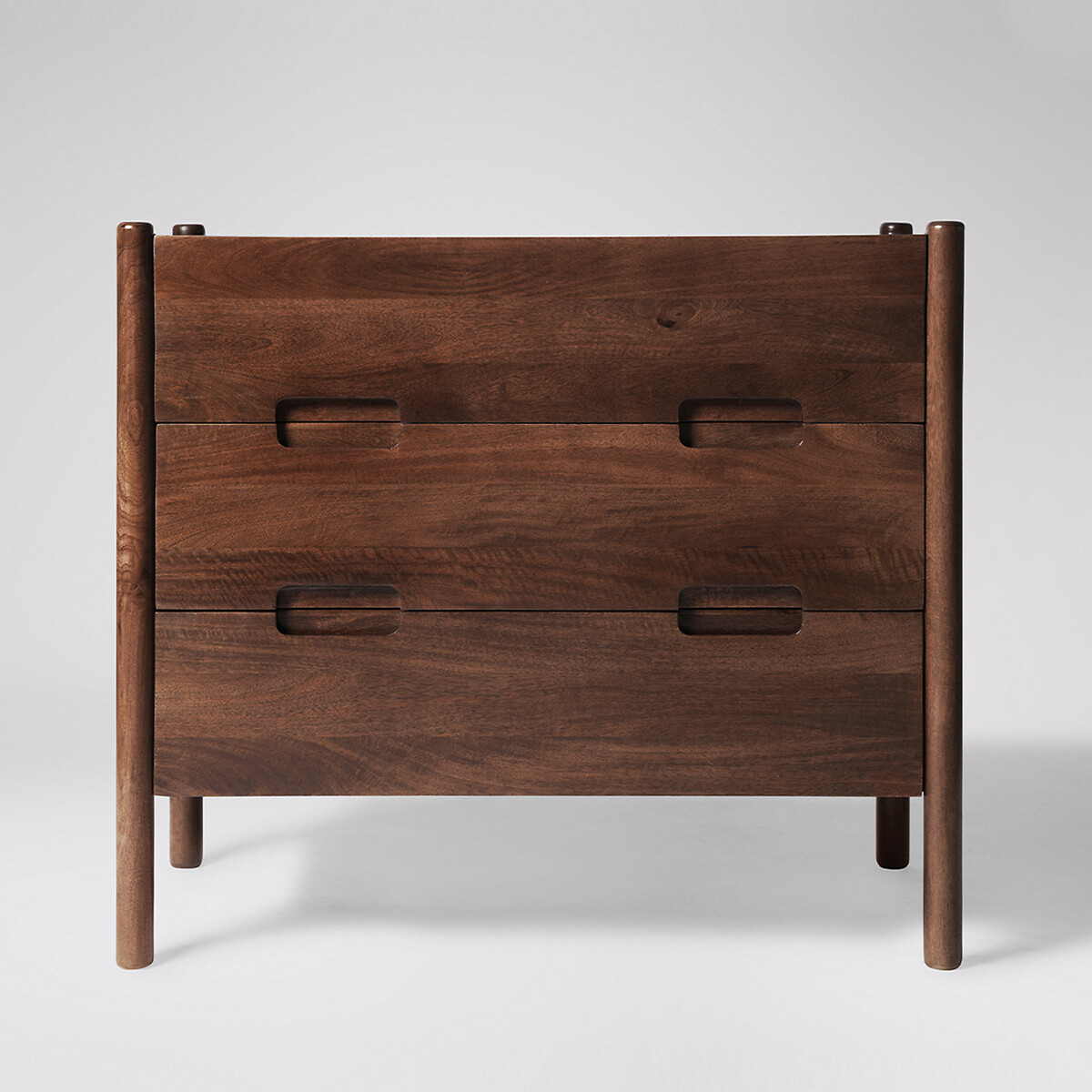Biscoe Mango Wood 3 Drawer Chest Of Drawers dark brown, SWOON