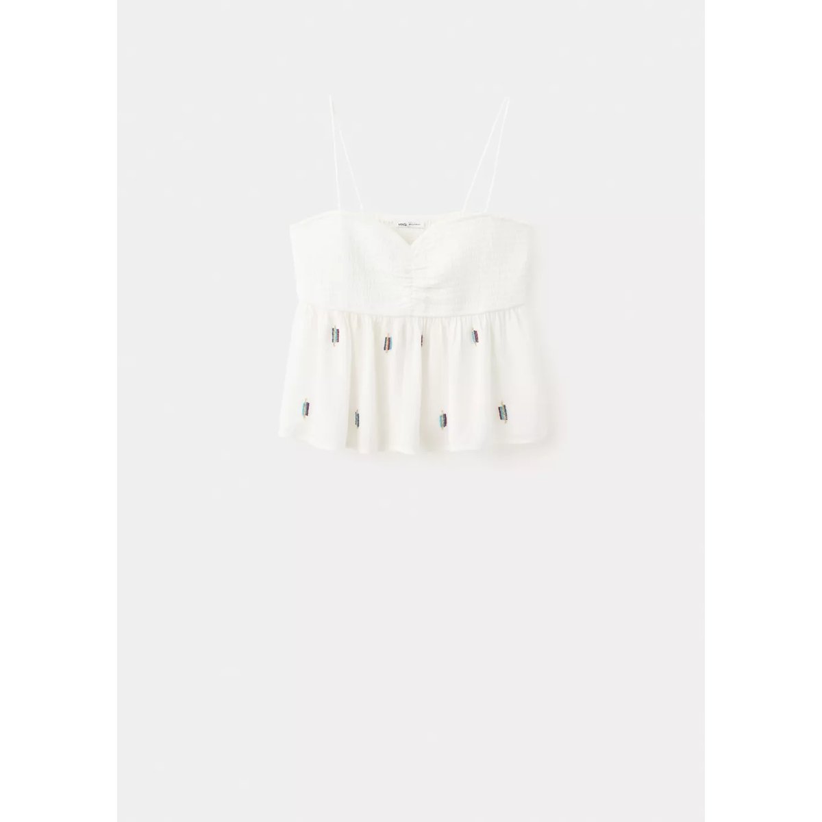 Top détail perles blanc cassé, MANGO TEEN