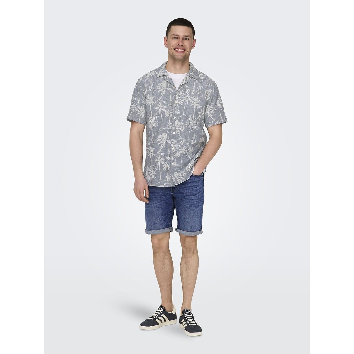 Short en jean bleu foncé, ONLY & SONS