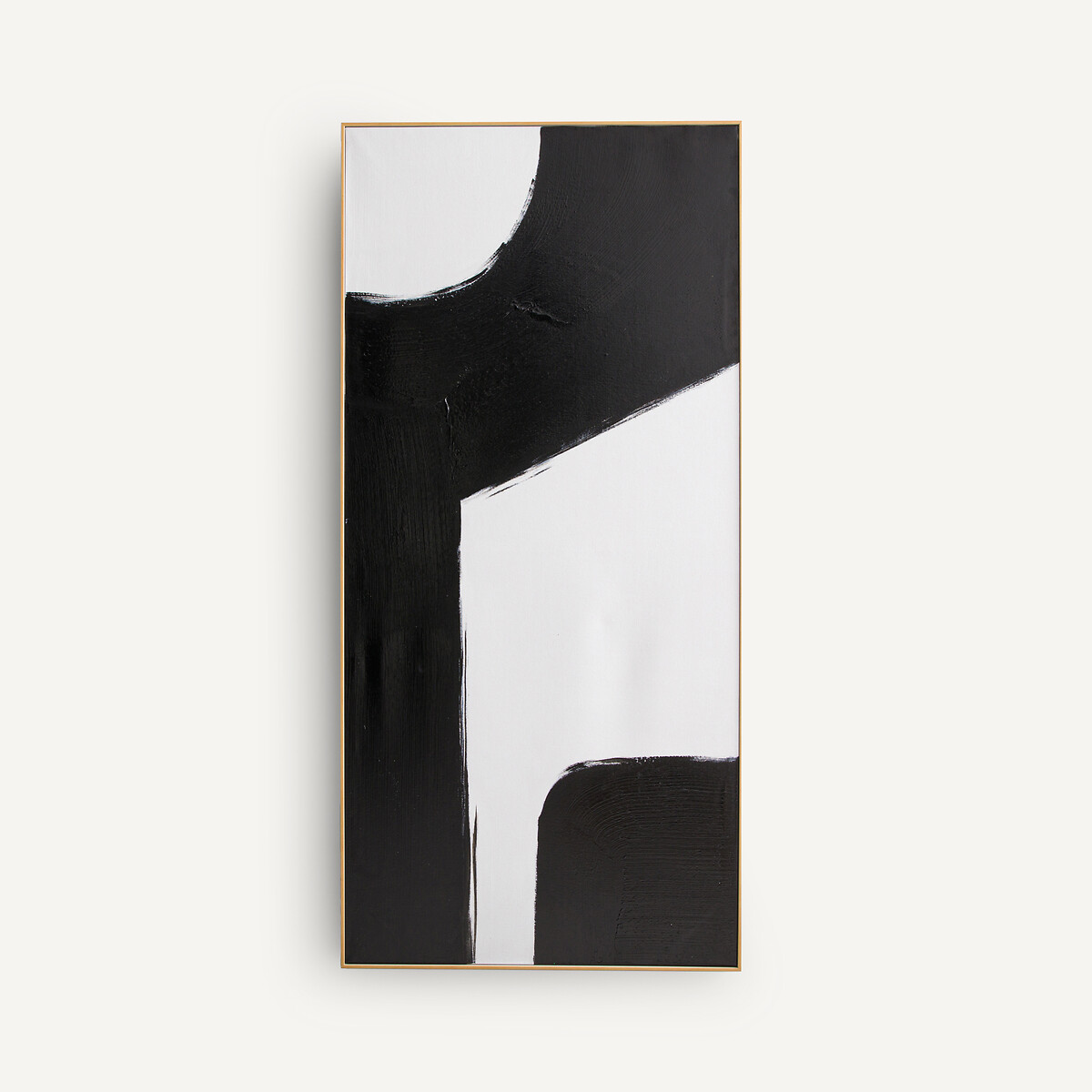 Lot de deux toiles peintes à la main, Dopio noir/blanc, AM.PM