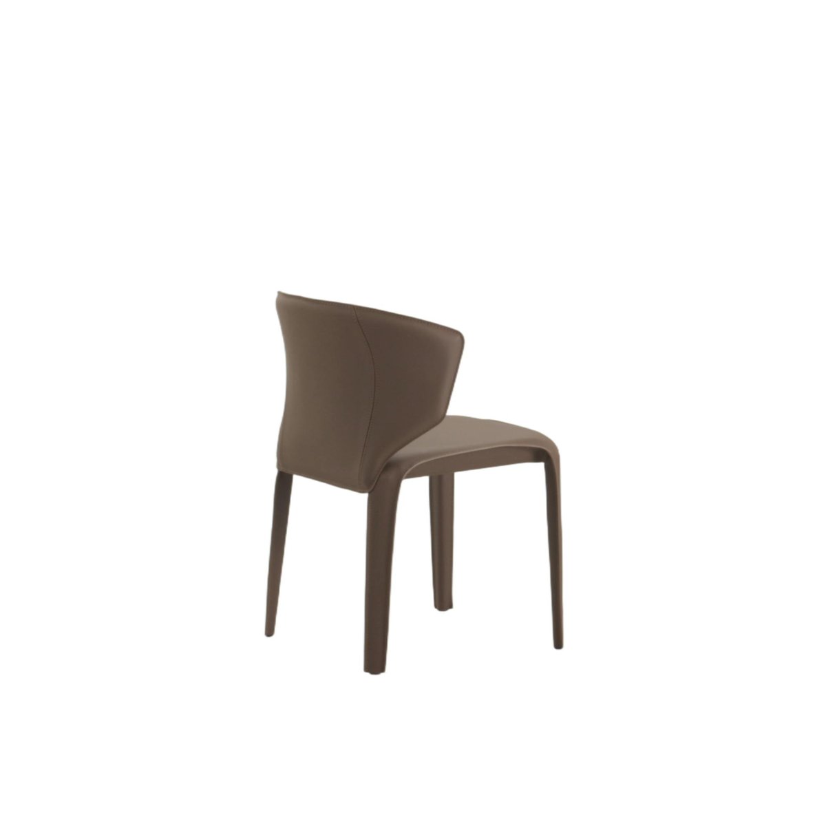 Chaise en simili à dossier courbe (lot de 2) CORTINA marron, PIER IMPORT