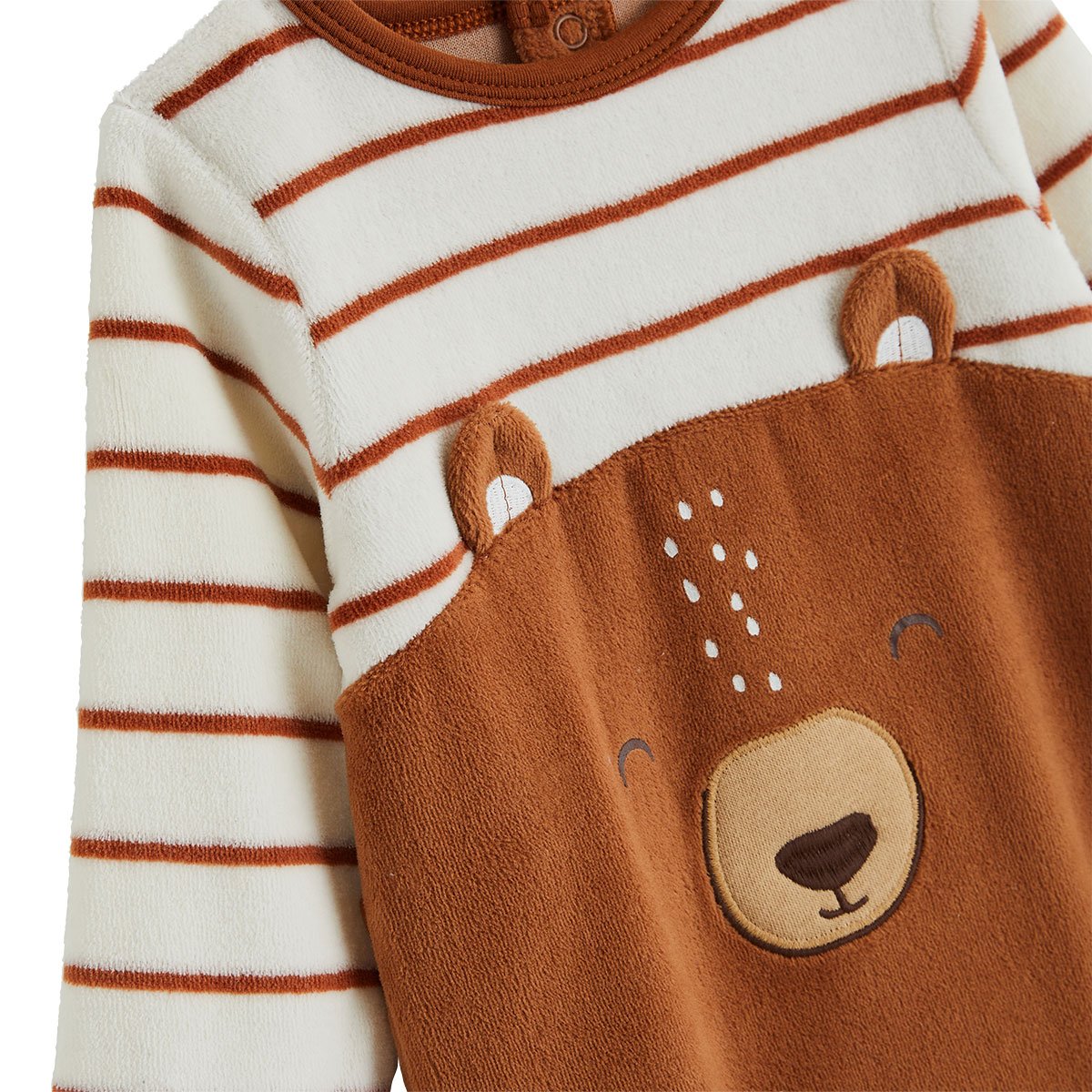 Pyjama bébé en velours Moka marron, PETIT BEGUIN