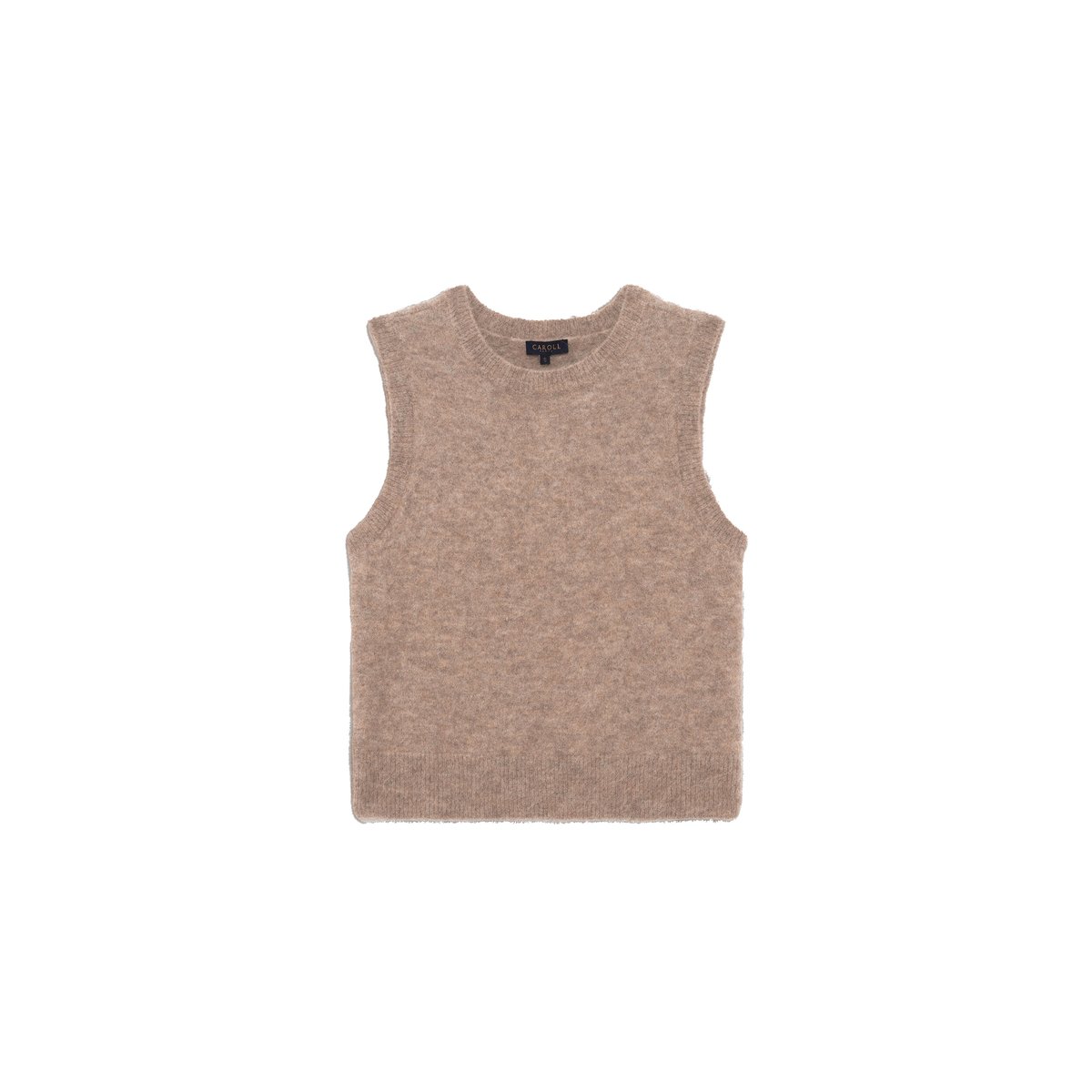 Pull droit col rond DOUGLAS taupe, CAROLL