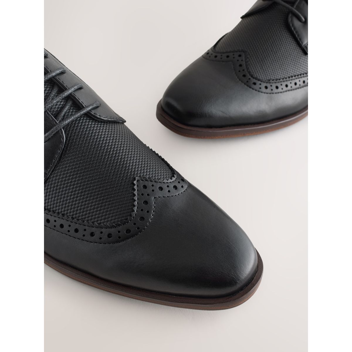 Chaussures richelieu à bout golf noir, NEXT