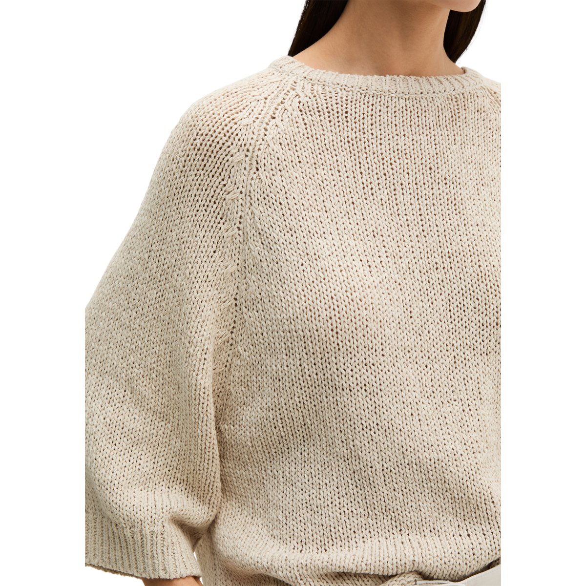 Pull en vrac en fil à bandelettes gris clair, MARC O'POLO