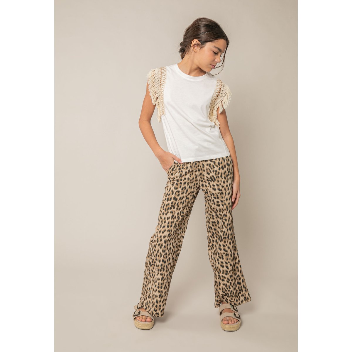 T-shirt fille en coton DAYNA off white, DEELUXE