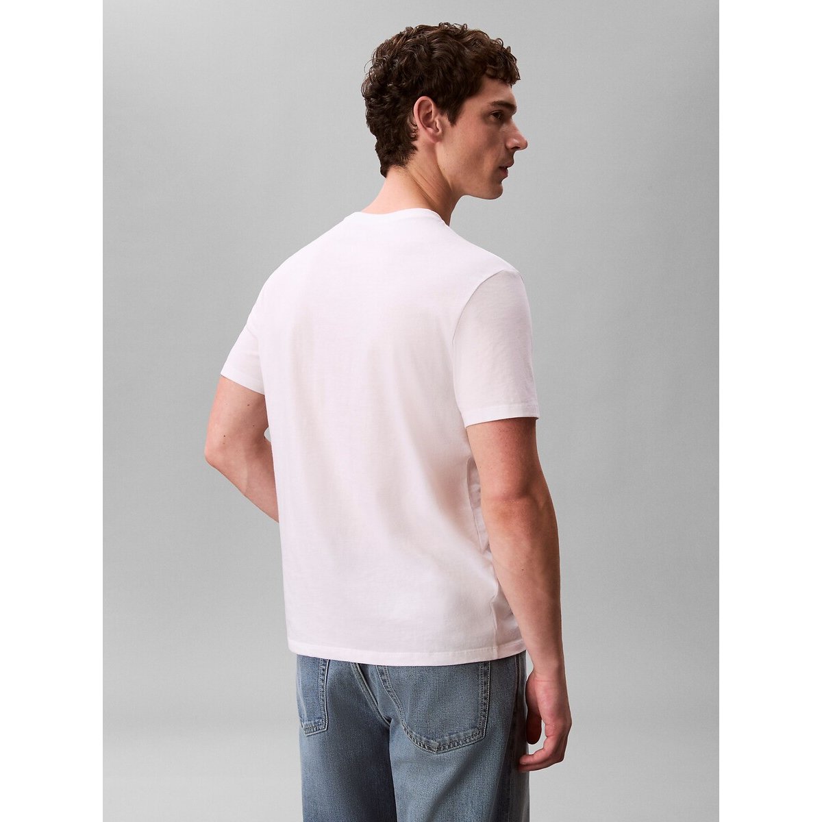 Logo Print T-Shirt with Short Sleeves white, CALVIN KLEIN JEANS