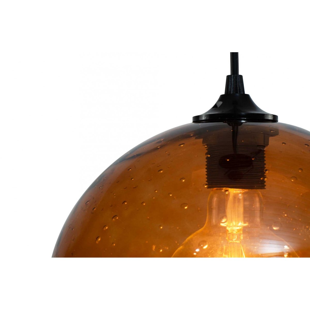 Suspension en verre bullé, BULINE marron, C-CREATION