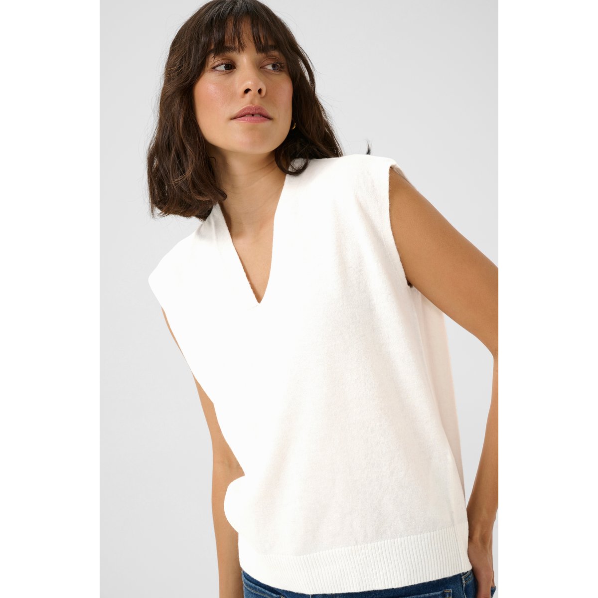Tunique tricoté blanc chalk cc, KAFFE
