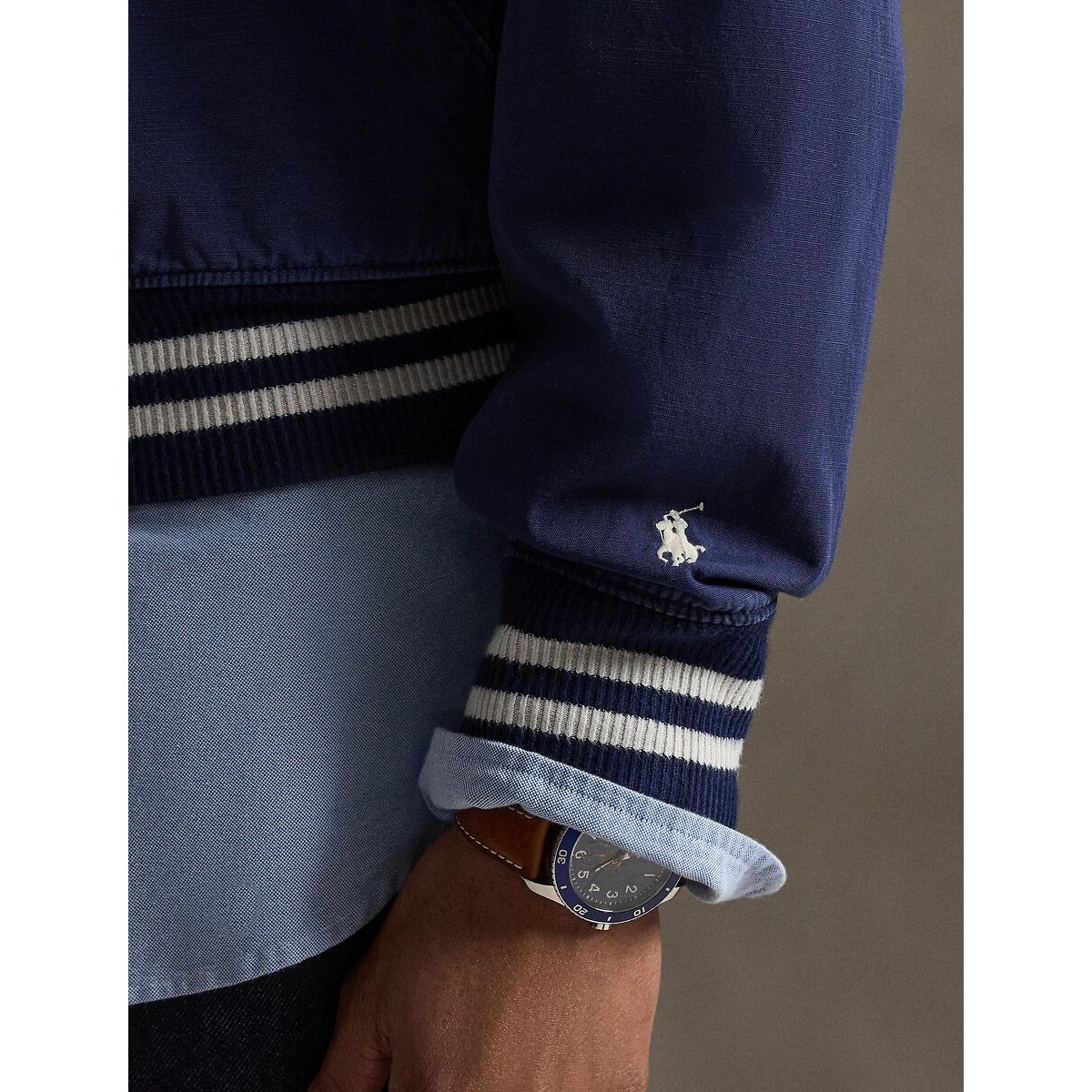 Veste d'athlétisme en toile brodée marine, POLO RALPH LAUREN