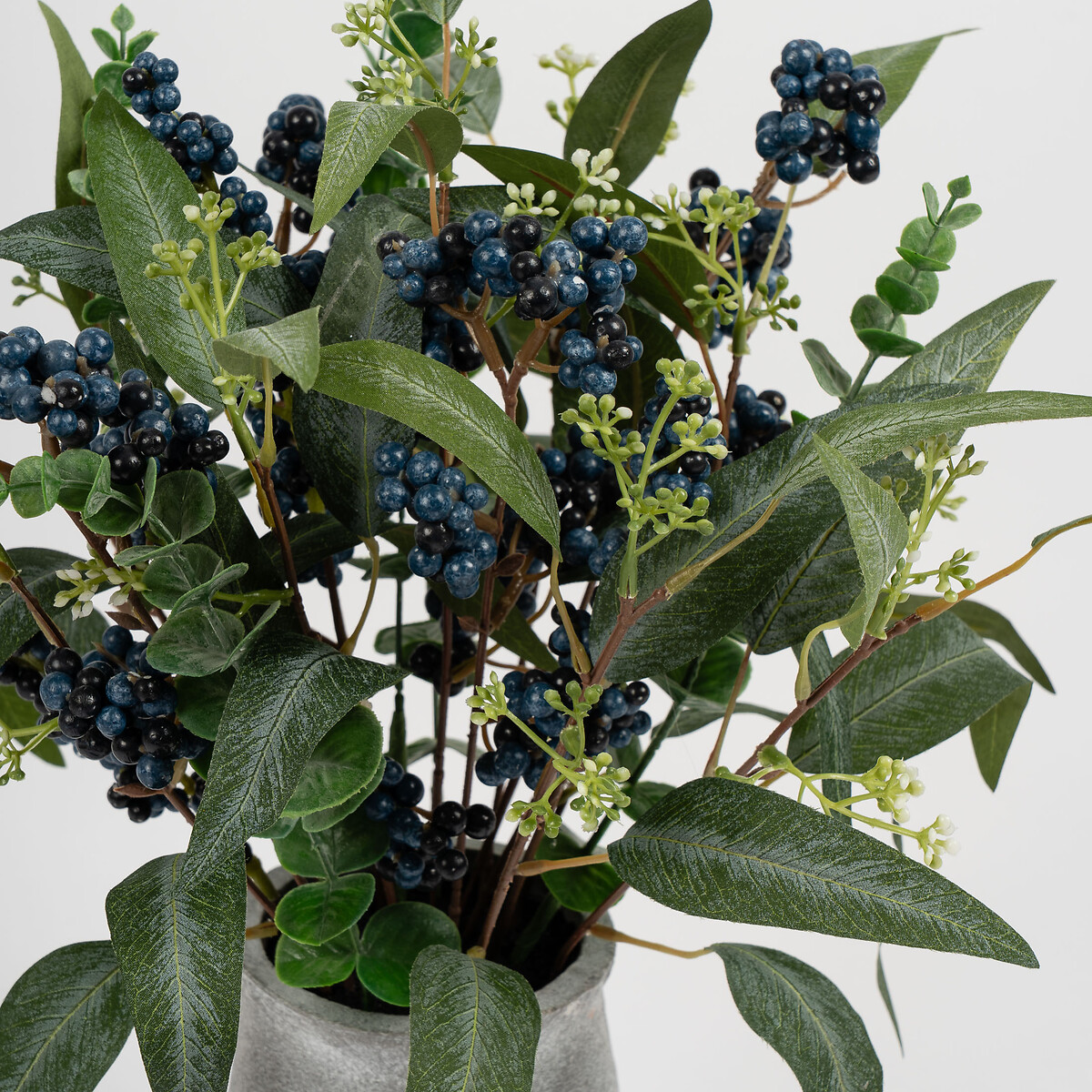 42cm Eucalyptus and Berry Arrangement in Ceramic Vase green, SO'HOME