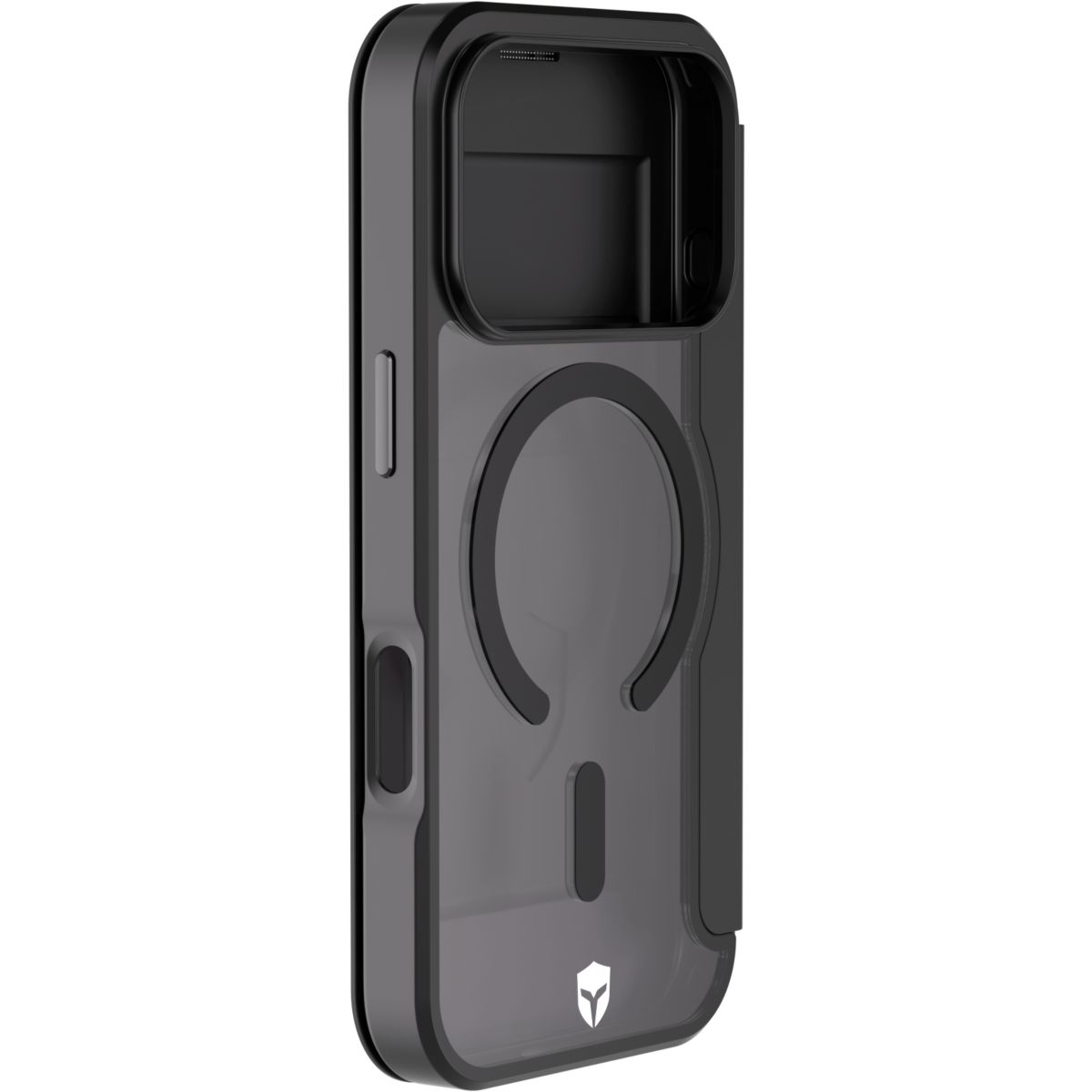 Etui iPhone 17 Pro Folio MagSafe Noir couleur unique, FORCE CASE