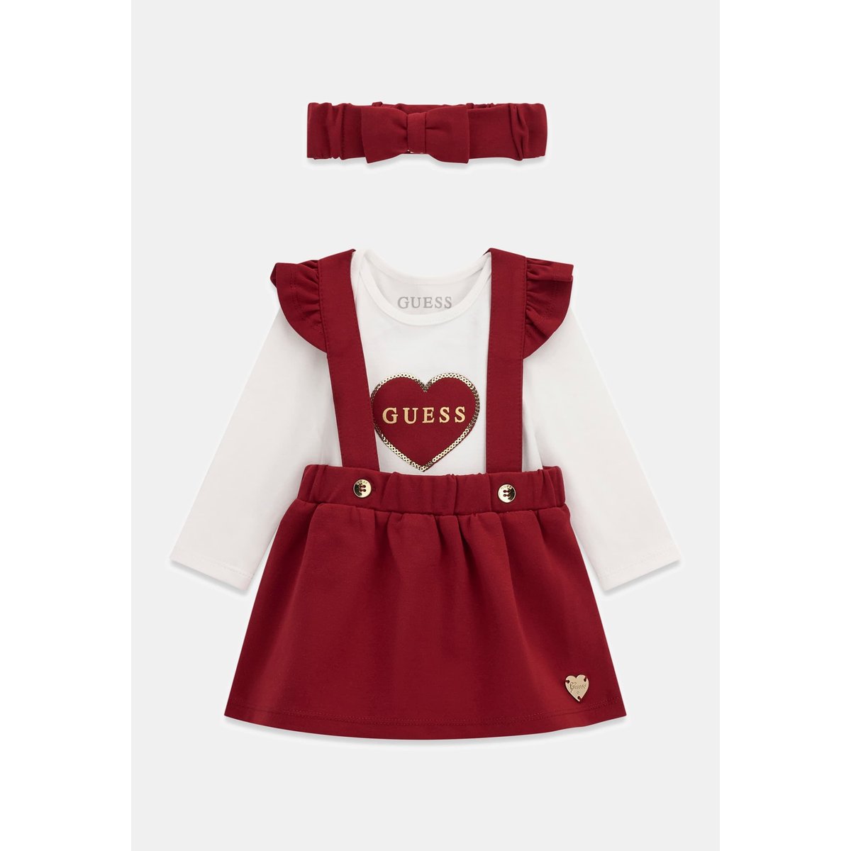 Ensemble Body, Robe Et Bandeau Interlock blanc, GUESS KIDS