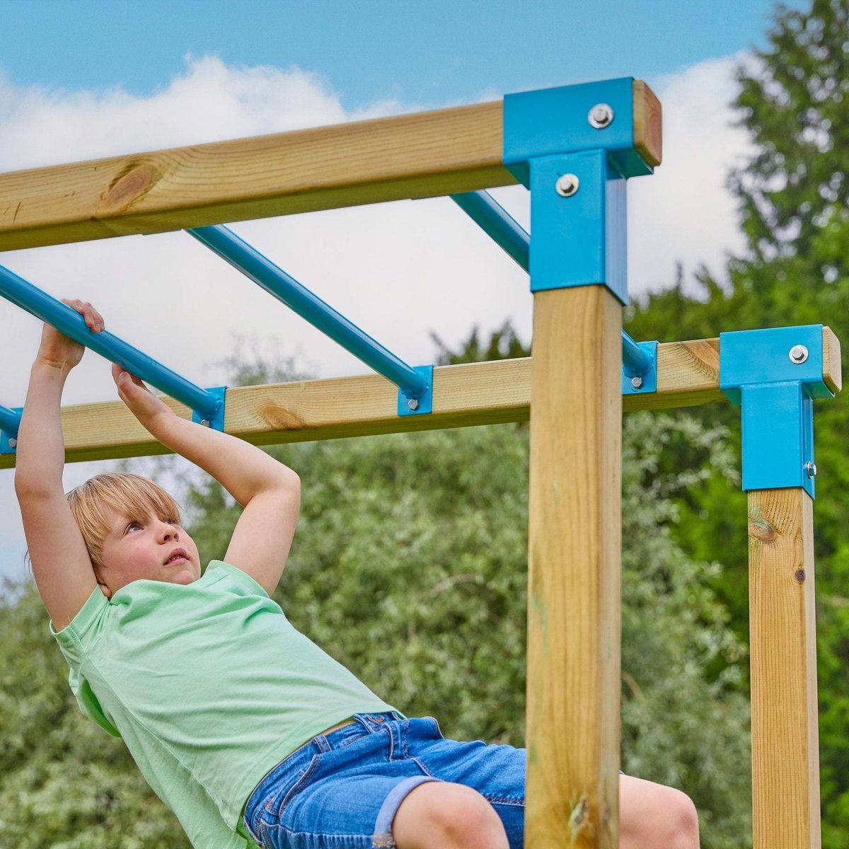Aire de jeux pont de singe TAMARIN marron - bleu - vert, TP TOYS