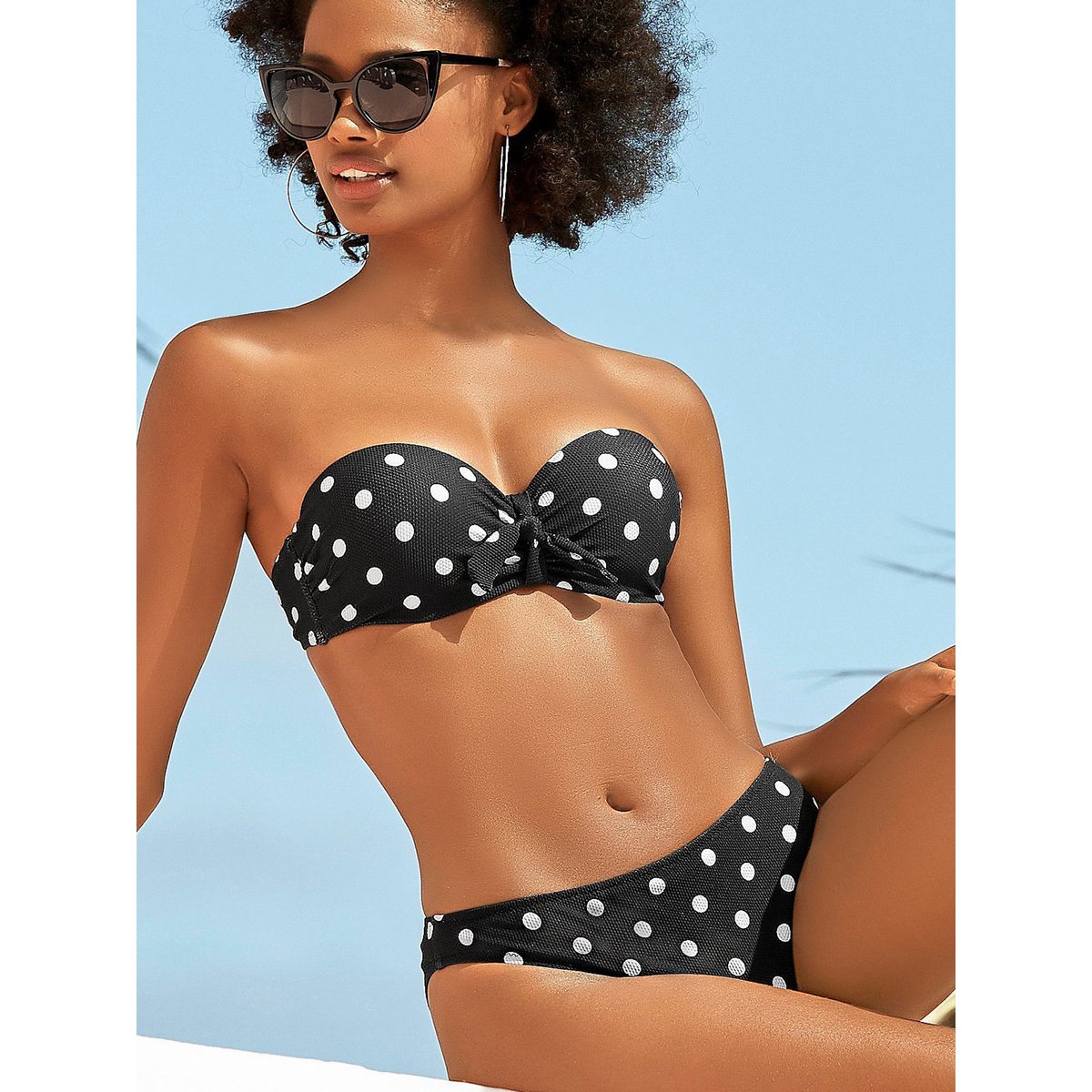 Haut maillot de bain bandeau armaturé préformé Powder noir, LASCANA