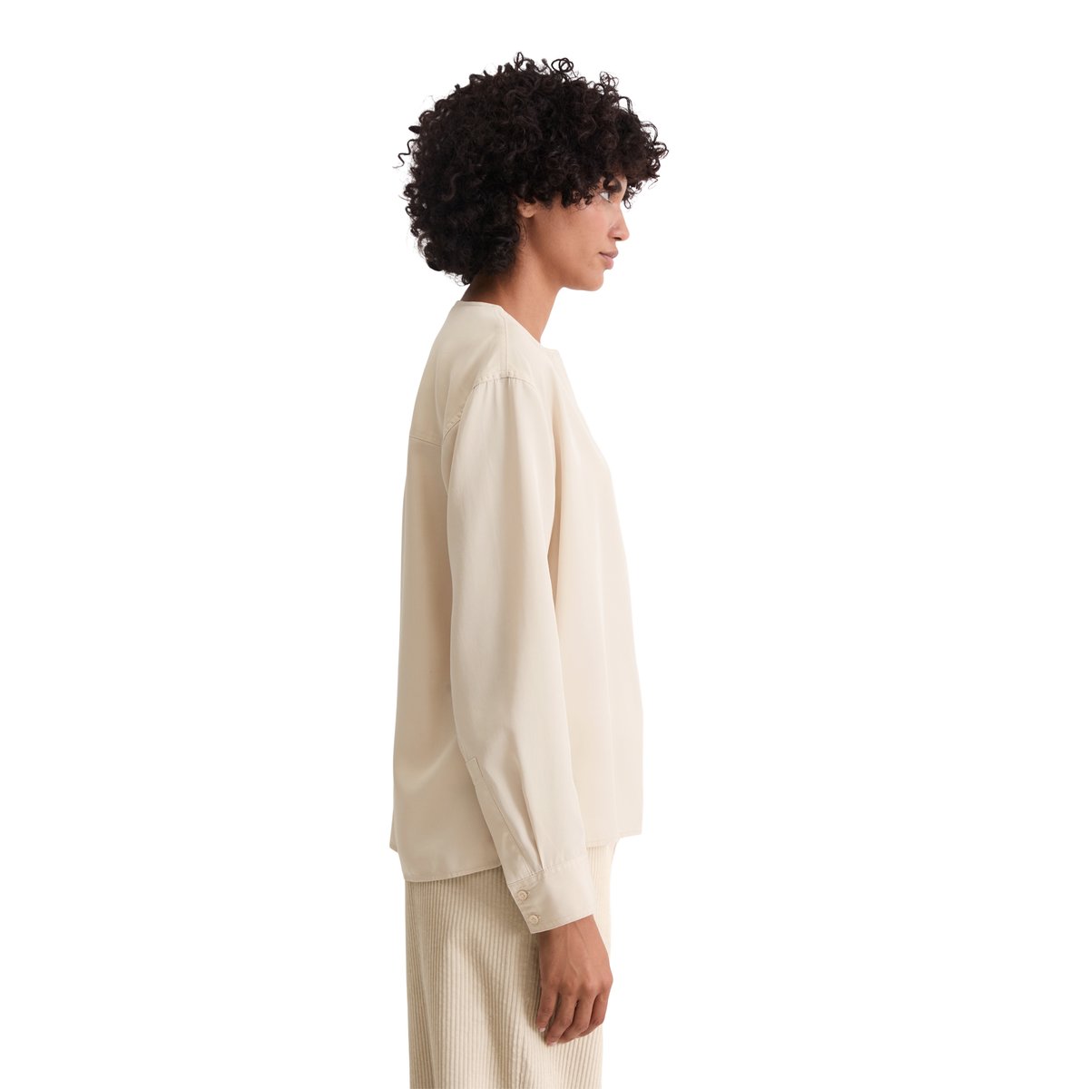 Blouse straight en TENCEL™ Lyocell beige, MARC O'POLO
