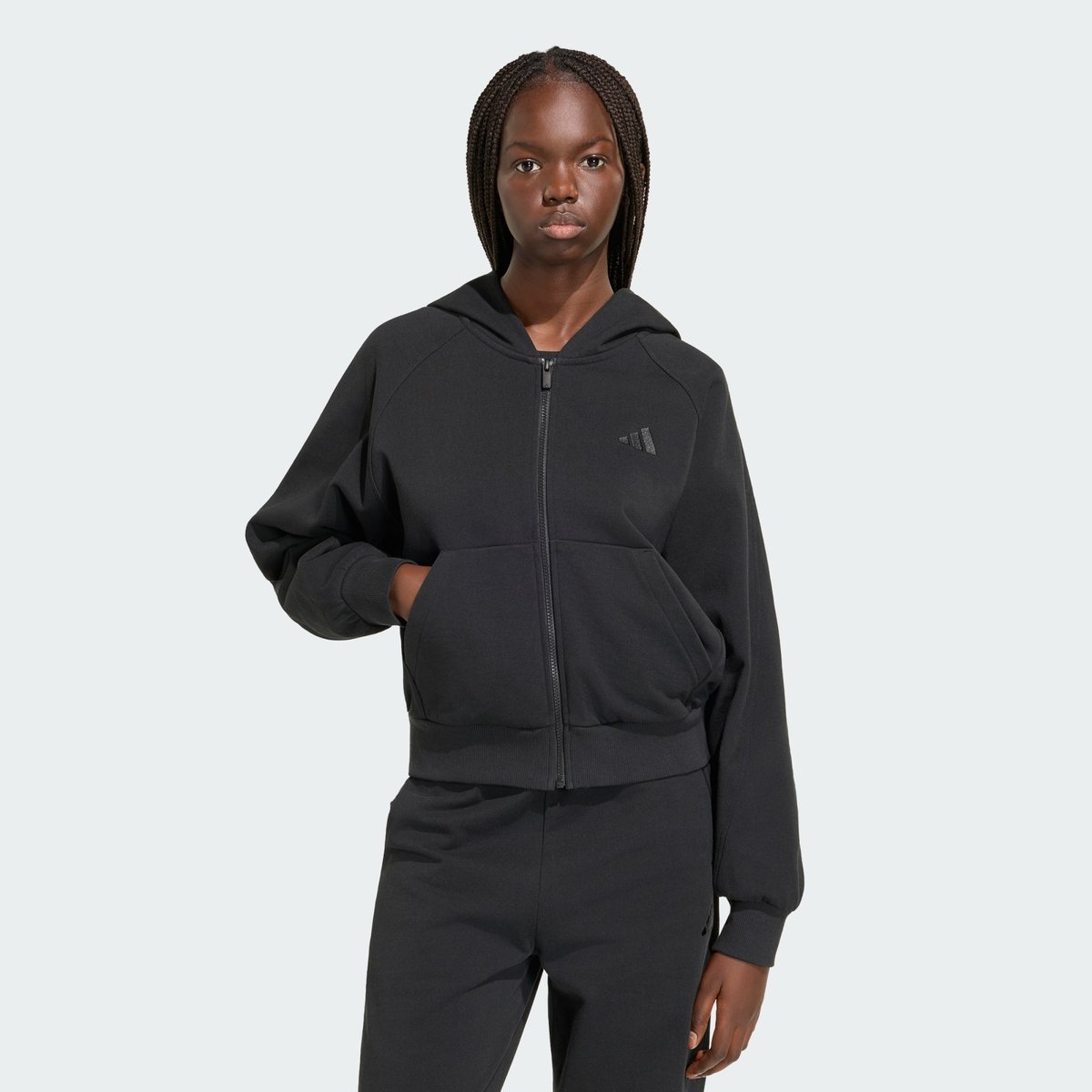 Veste À Capuche Zip Intégral Petit Logo Adidas Kit Veste À Capuche Zip Intégral Petit Logo Adidas Kit black, ADIDAS SPORTSWEAR