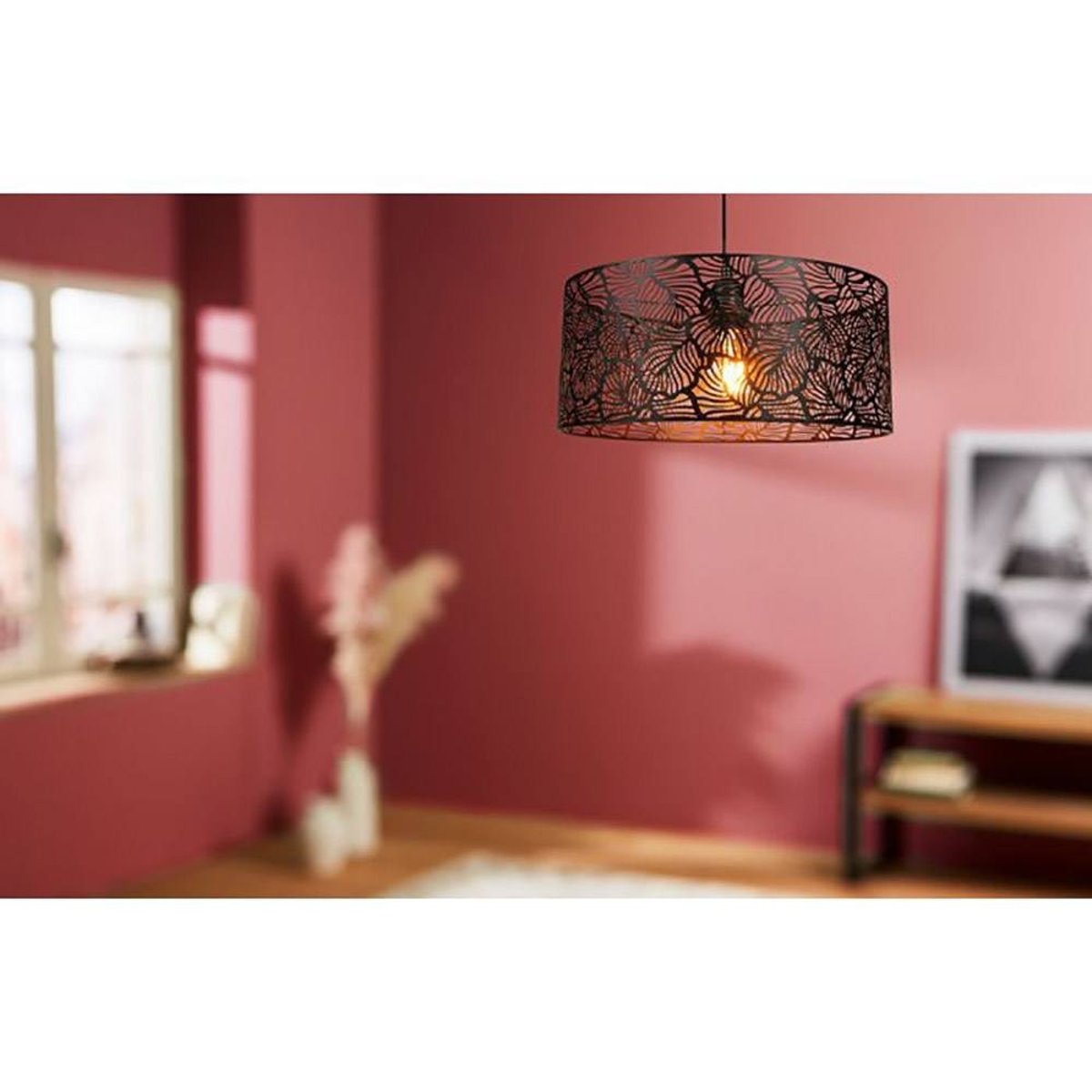 Suspension Métal Ajouré Calathéa Noir noir, DECORATIE