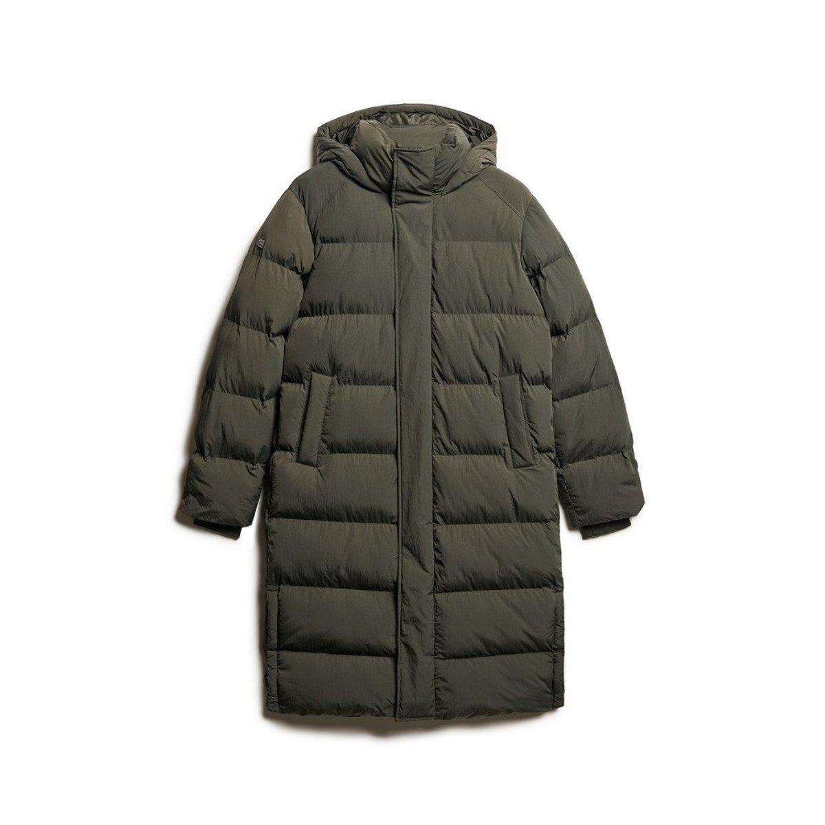 Doudoune longue à capuche vert olive surplus goods, SUPERDRY