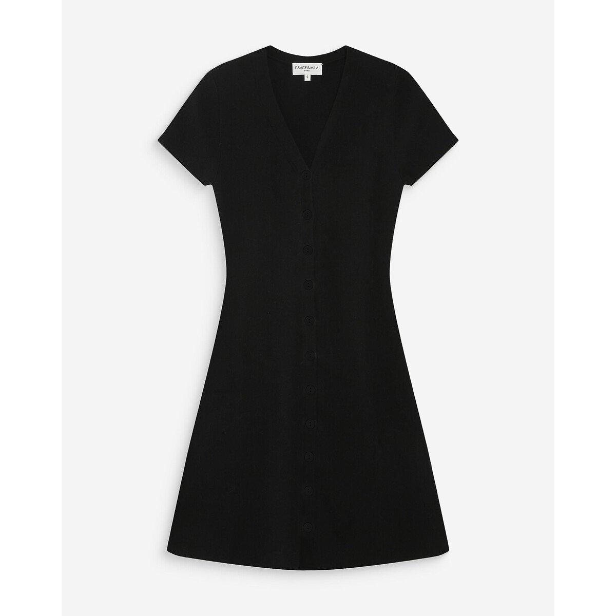 Robe courte en maille VENEZUELA noir, GRACE & MILA