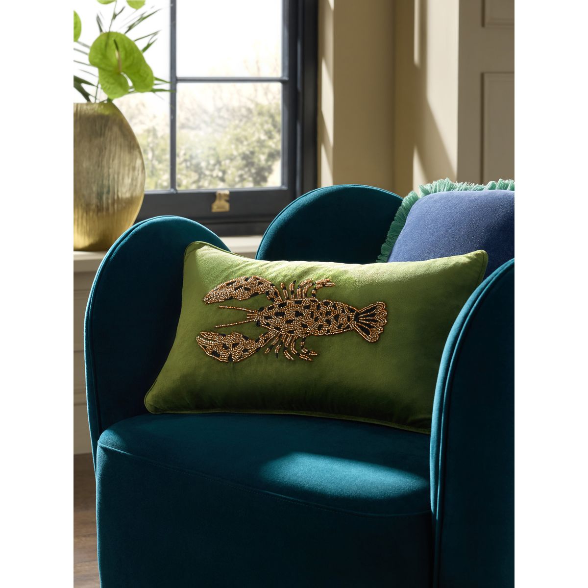Coussin à motif homard 50 x 30 cm vert, NEXT
