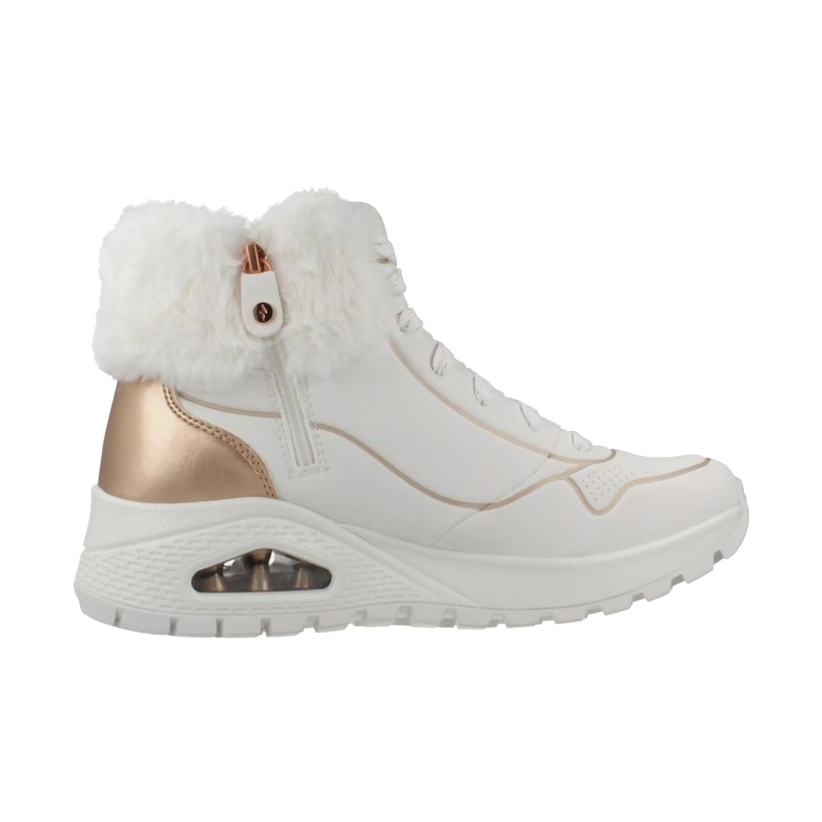 Baskets montantes Uno Rugged - Fall Shimmer blanc rose or, SKECHERS