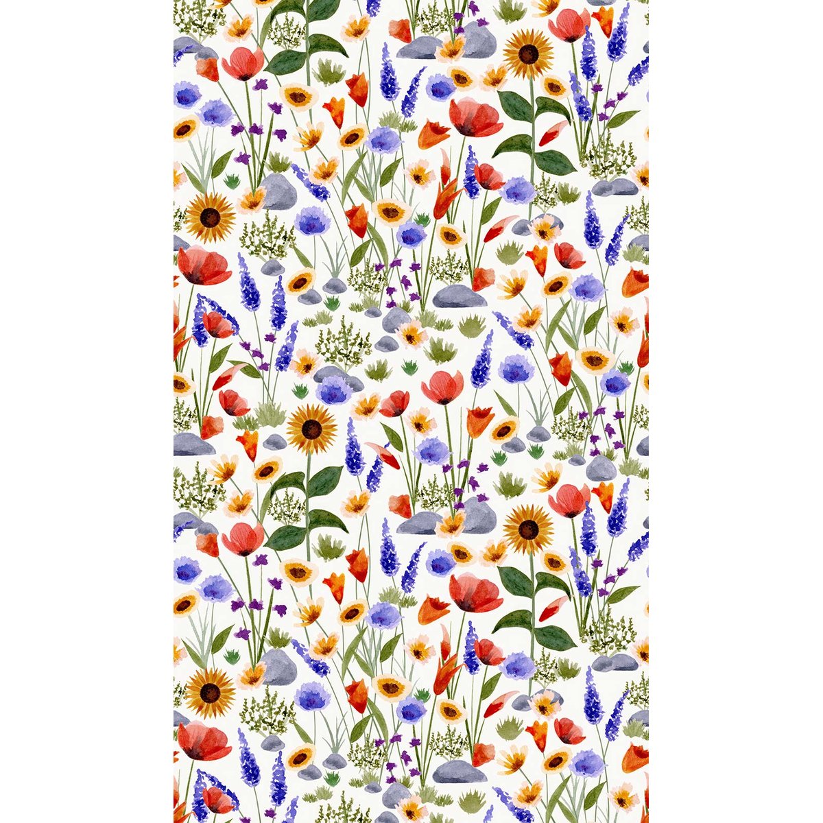 Papier peint sur les fleurs de nos campagnes intissé, HEXOA