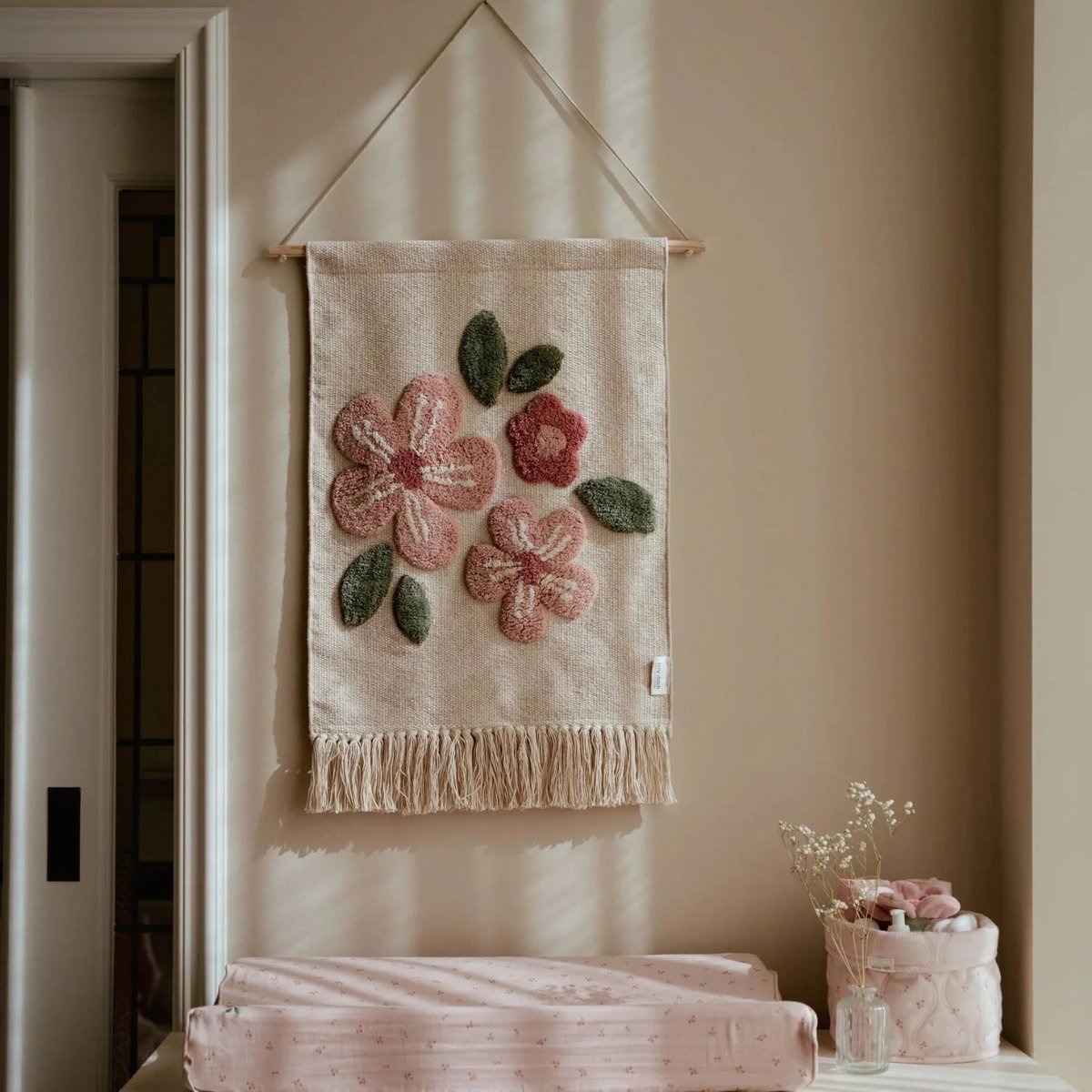 Tapis mural rose, beige, LITTLE DUTCH