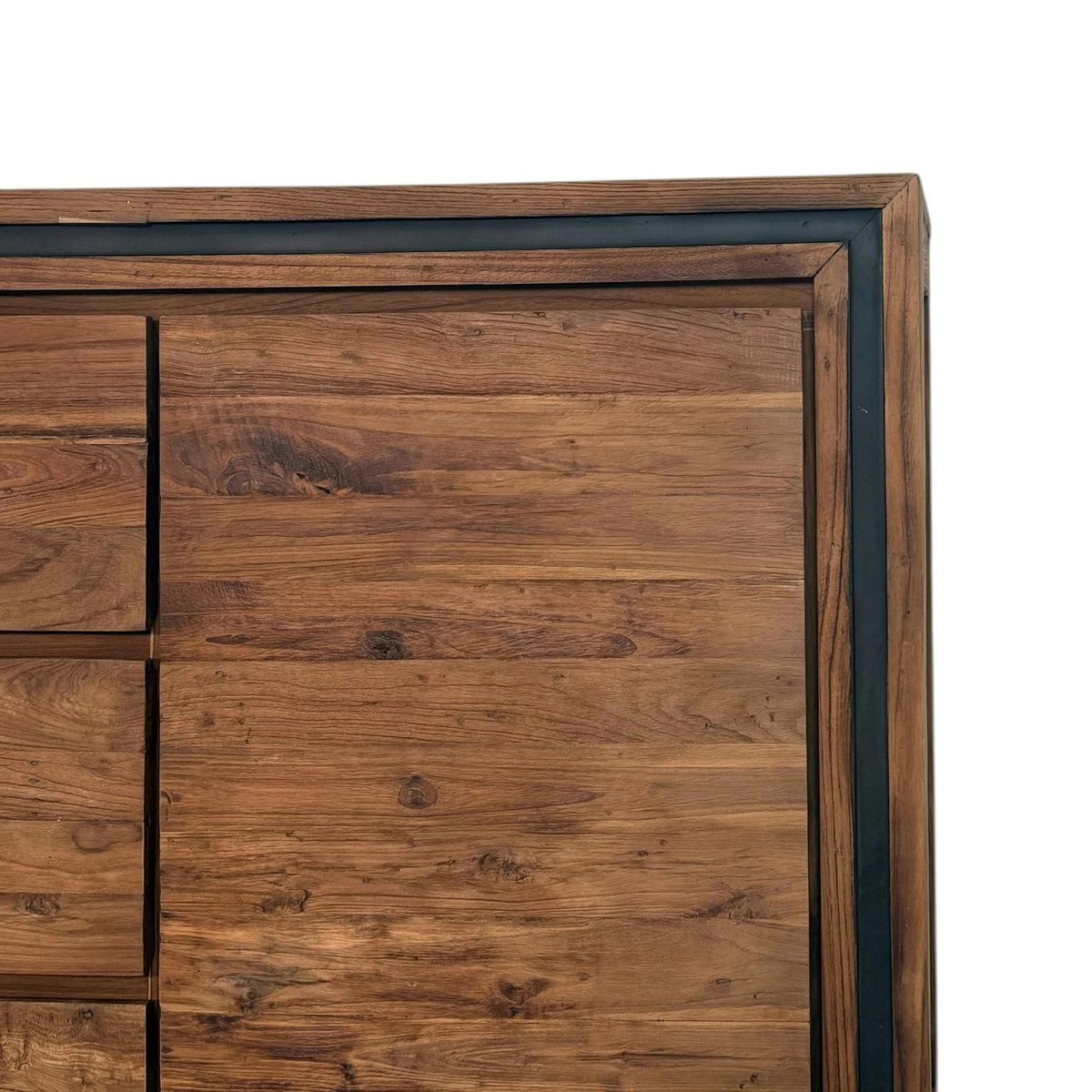 Buffet en bois recyclé de teck 2 portes 3 tiroirs VADOD bois naturel, PIER IMPORT