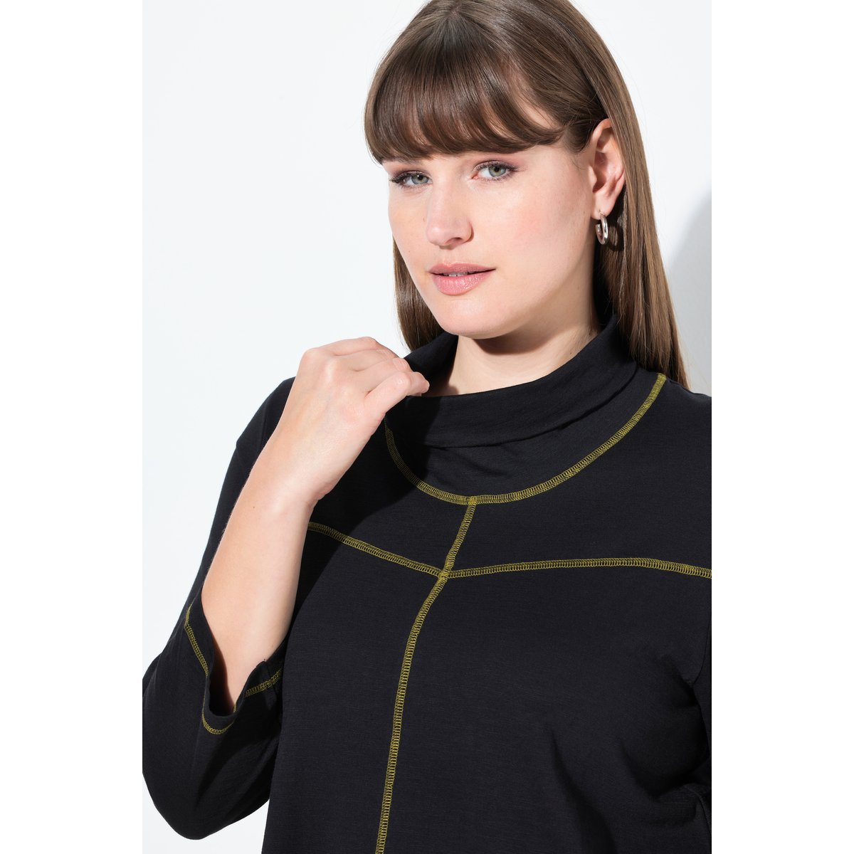 Blouse en coton bio noir, ULLA POPKEN