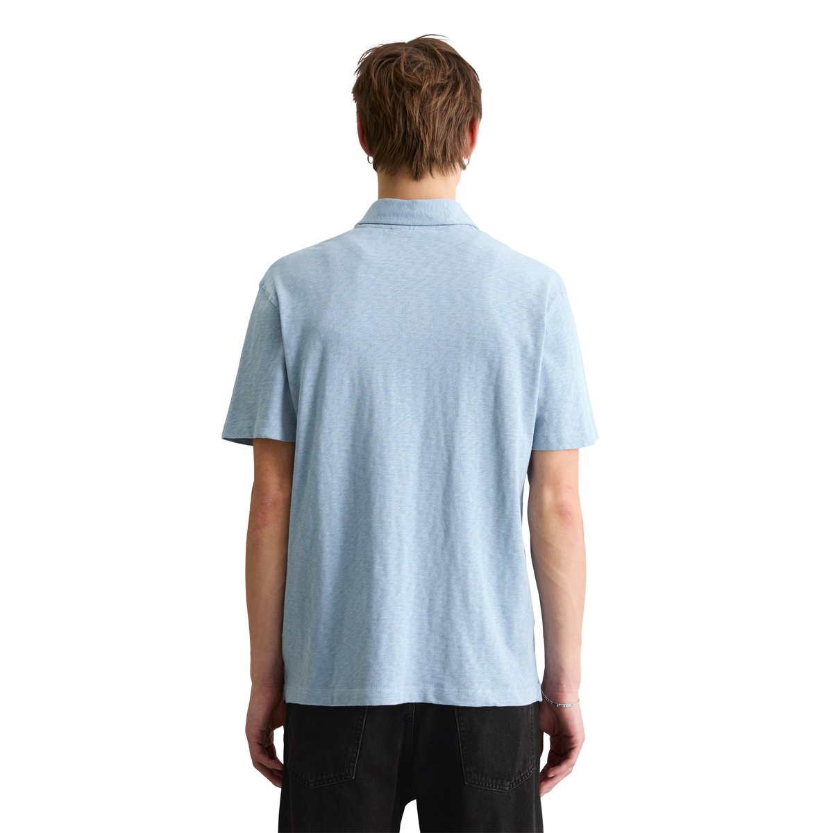 Polo DfC Slub Jersey regular en pur coton bio bleu moyen, MARC O’POLO DENIM