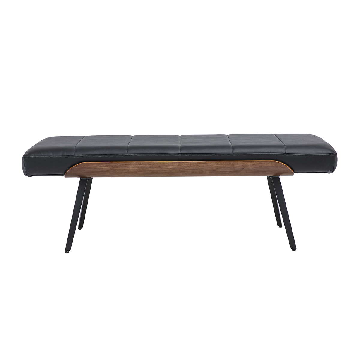 Banc noir, bois foncé et métal noir L123 cm ELIOR noir, MILIBOO