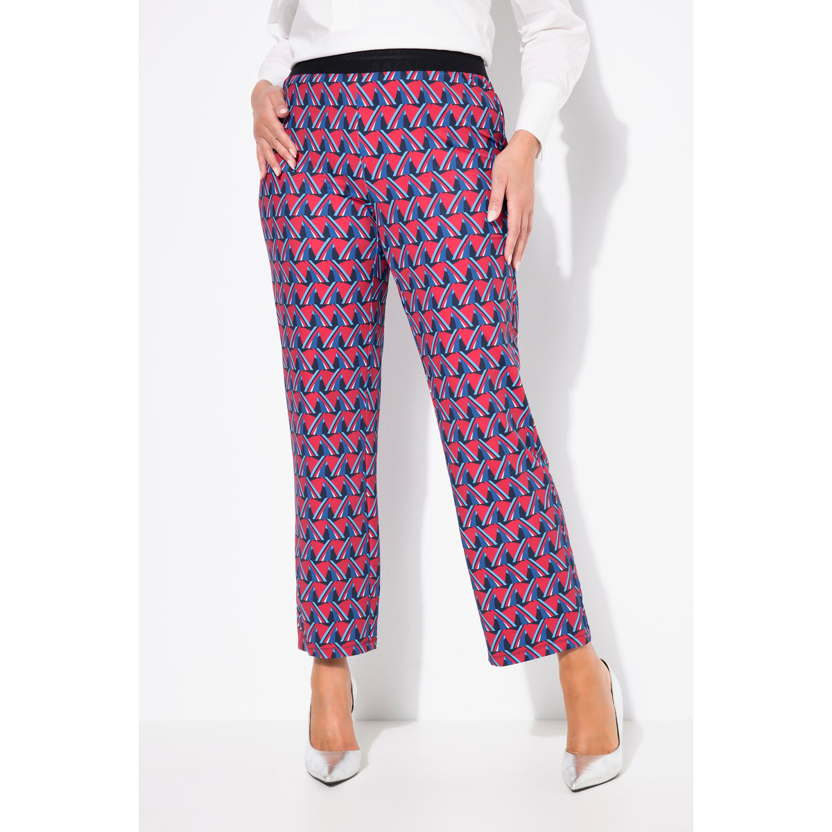 Pantalon Sienna en jersey, taille élastique rouge rubis, ULLA POPKEN