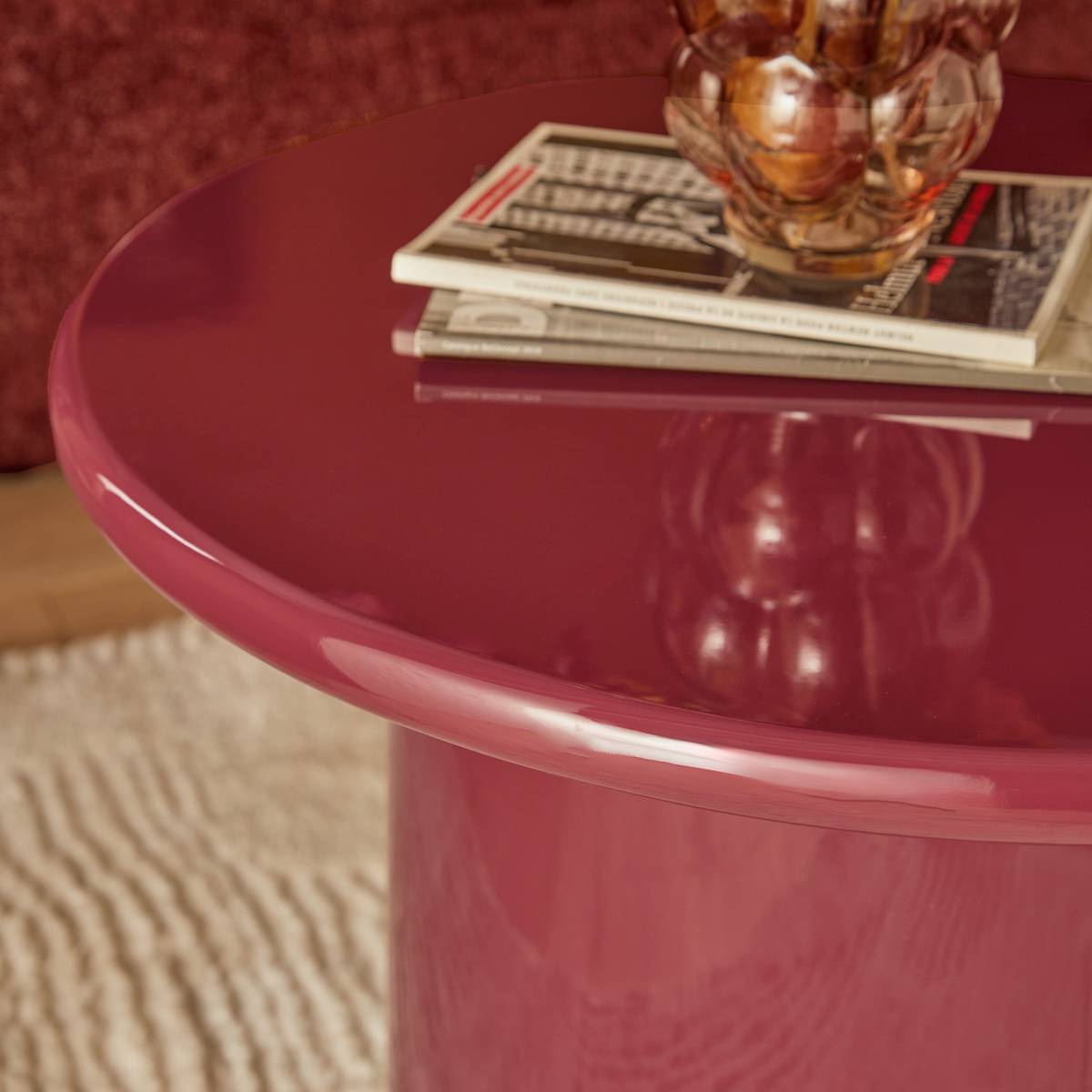 Table basse ronde DOUGLAS bordeaux, ATMOSPHERA