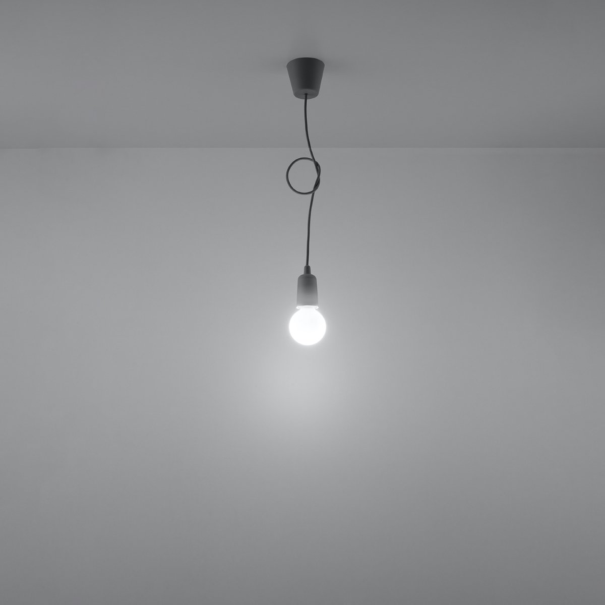 Suspension PVC Gris E27 1 Diego gris, EDEN