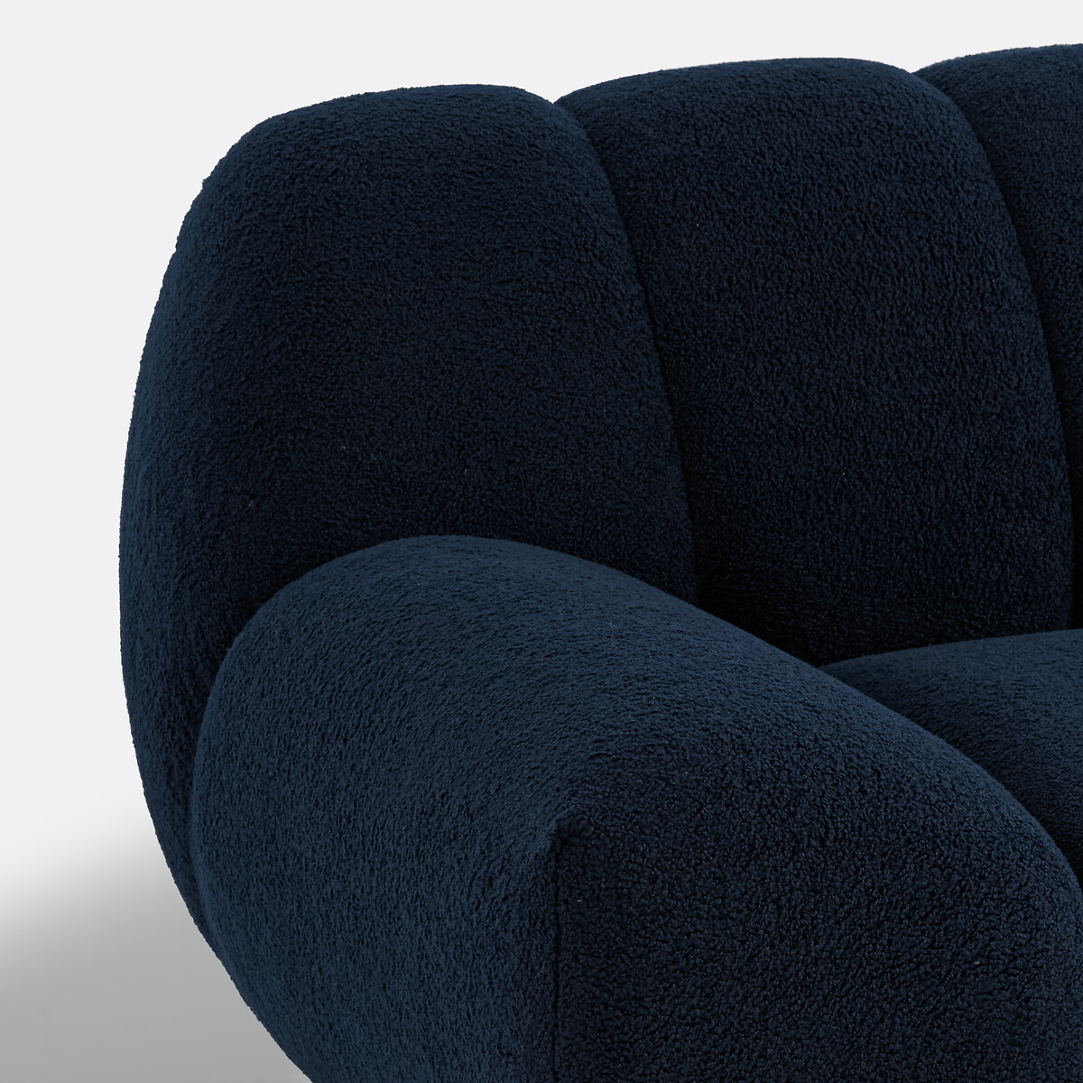 Sofa mit dickem Bouclé-Bezug, 3-Sitzer, Nuria blau, LA REDOUTE INTERIEURS