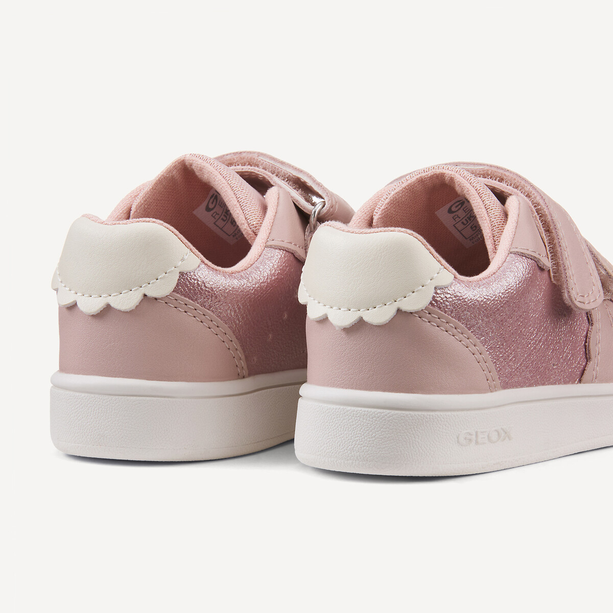 Sneakers patte a strappo Eclyper rosa pallido, GEOX