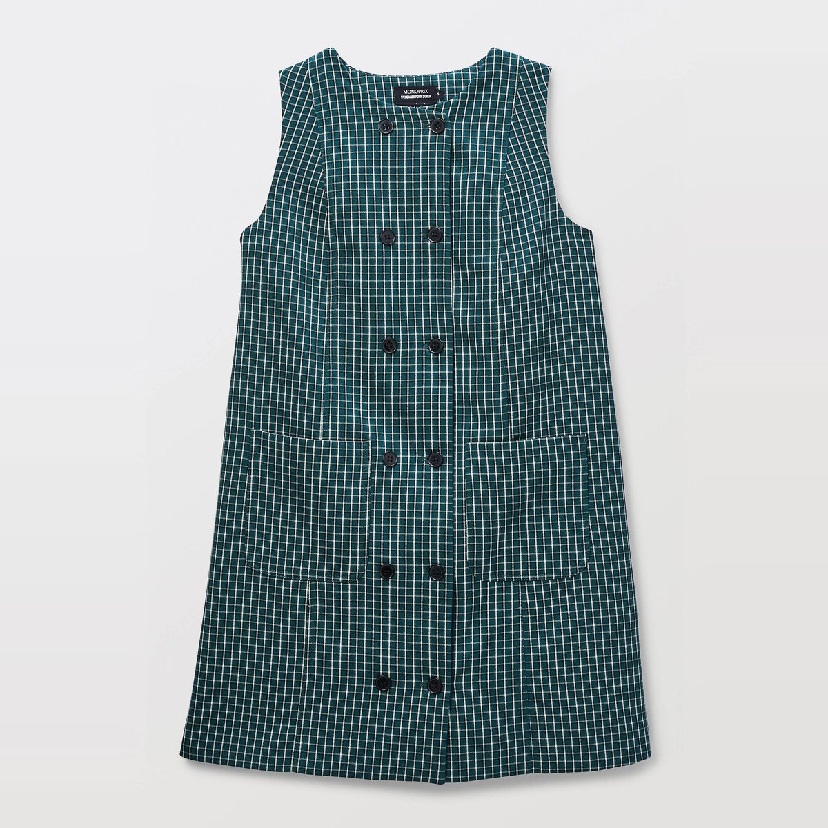 Robe courte sans manches à carreaux frene, MONOPRIX