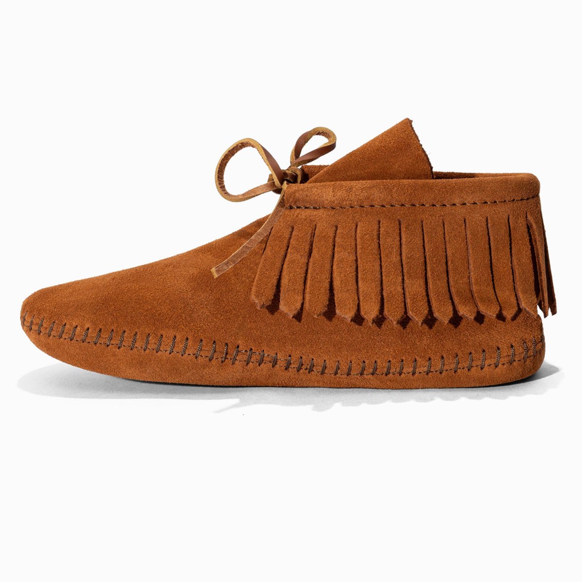 Bottes en cuir Classic Fringe Softsole marron, MINNETONKA