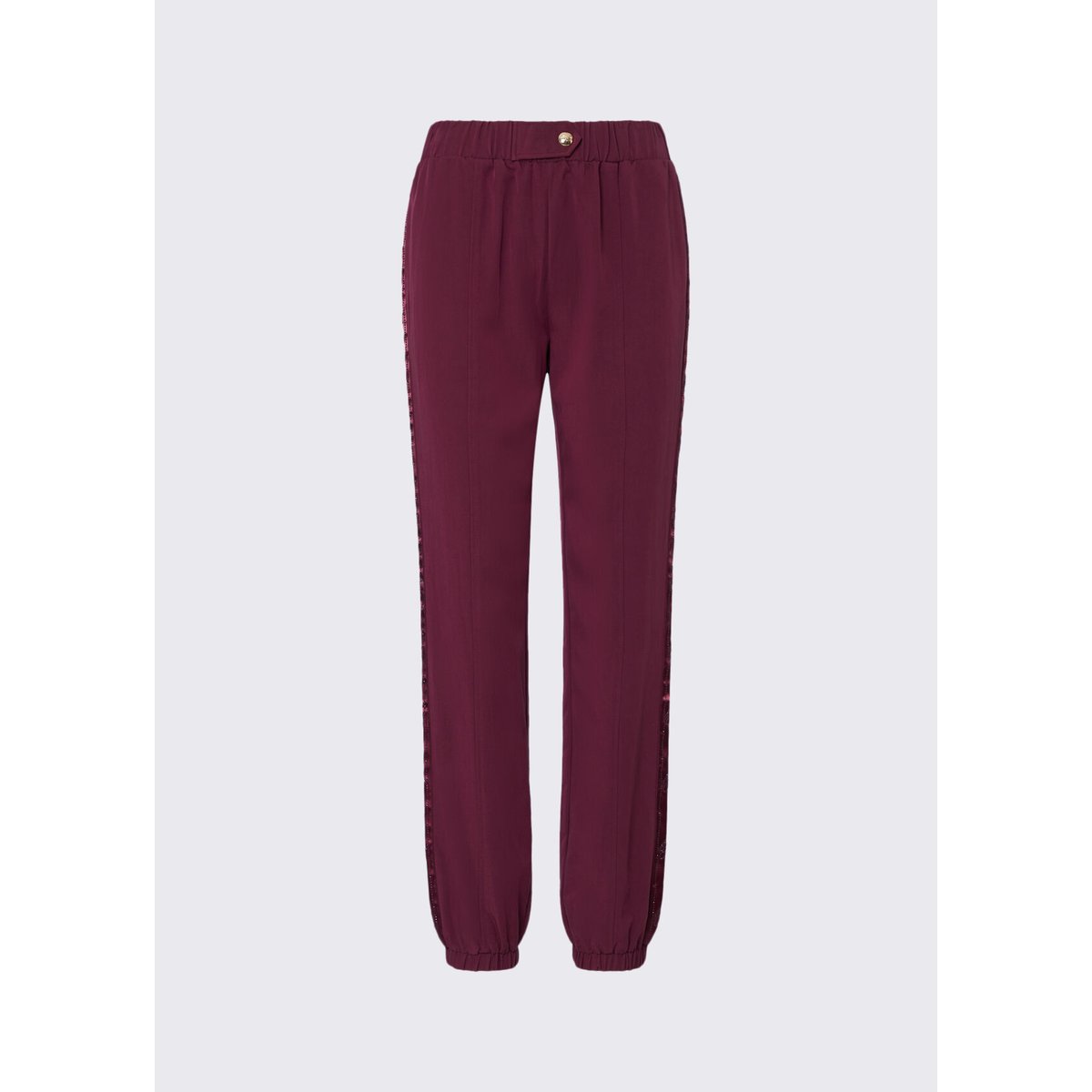 Pantalon de jogging avec bande logo aubergine, LIU JO