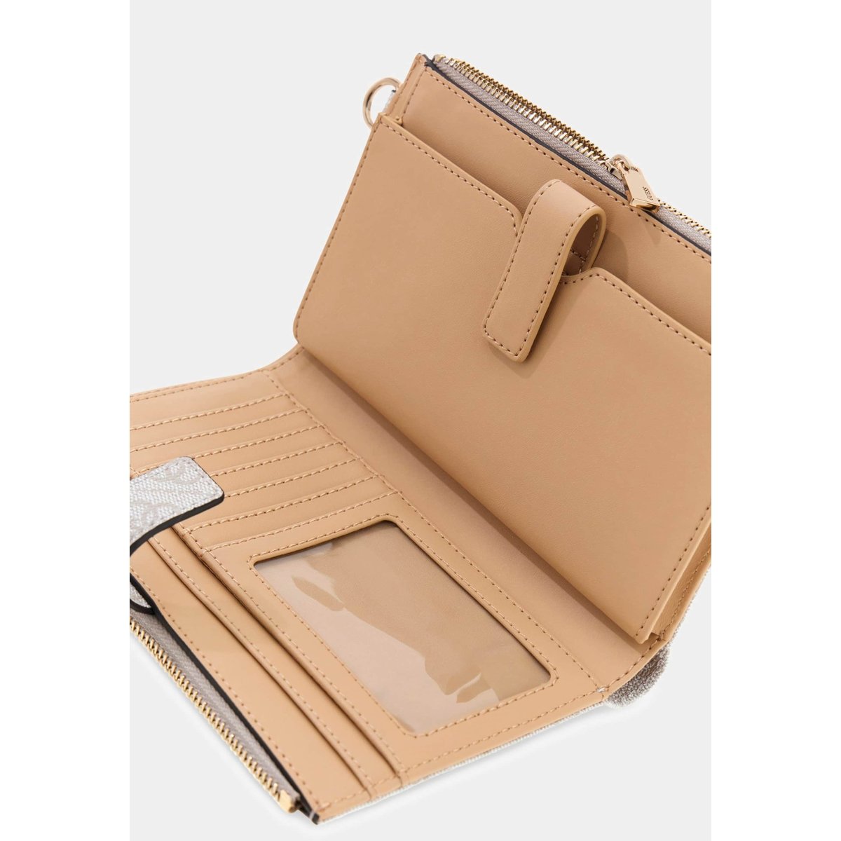 Portefeuille Laurel Logo 4G crème, GUESS