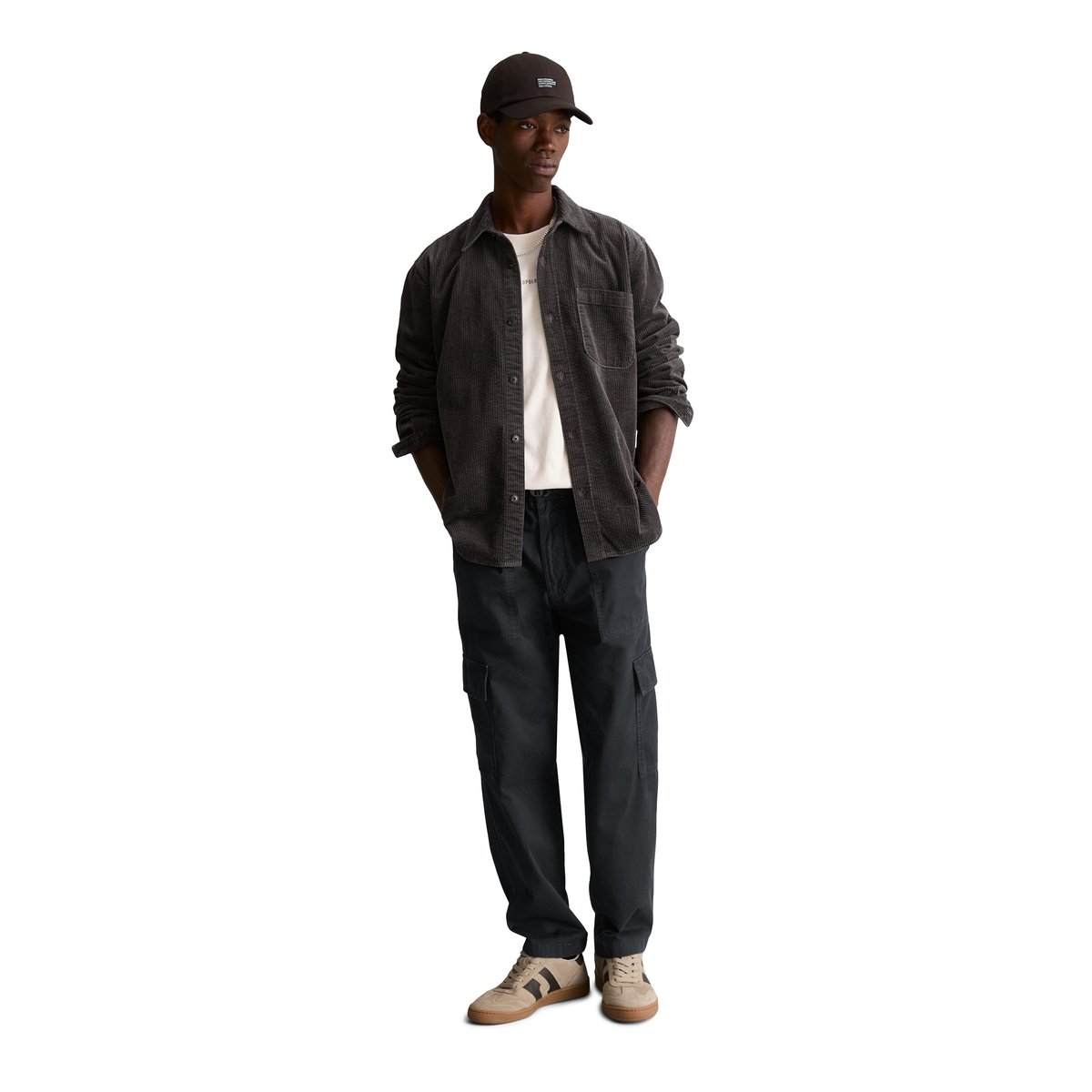 Chemise en velours côtelé, coupe classique en pur coton biologique gris, MARC O’POLO DENIM