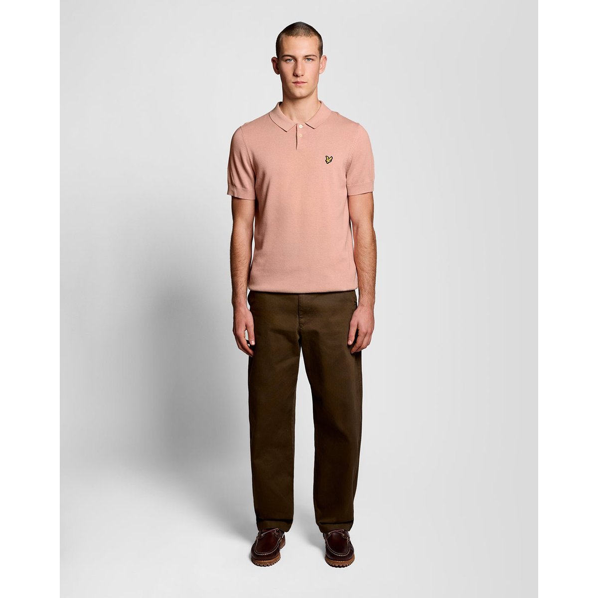Polo en coton en maille rose pamplemousse, LYLE & SCOTT
